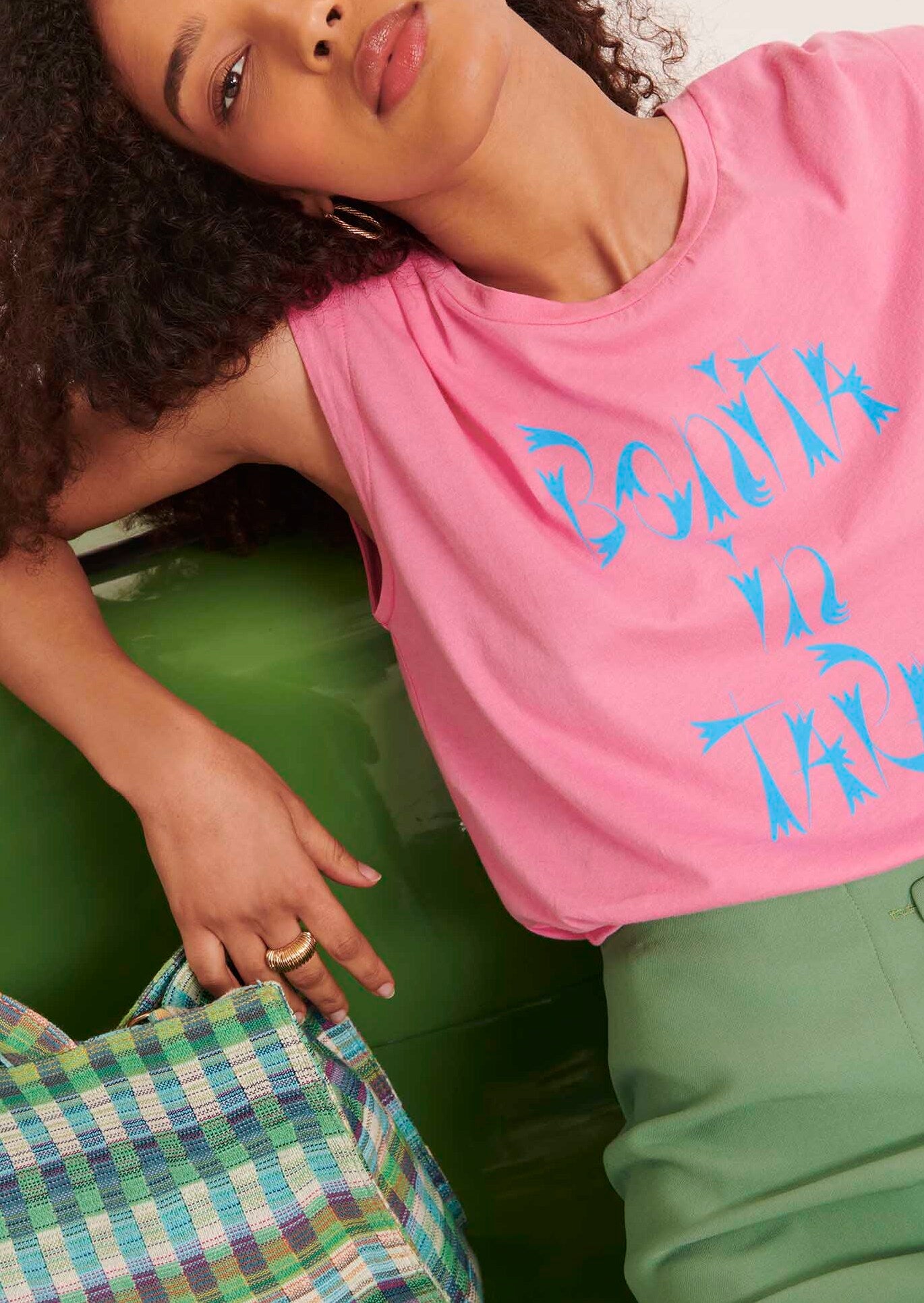 T-shirt Tenerife rose en coton Faume - seconde main