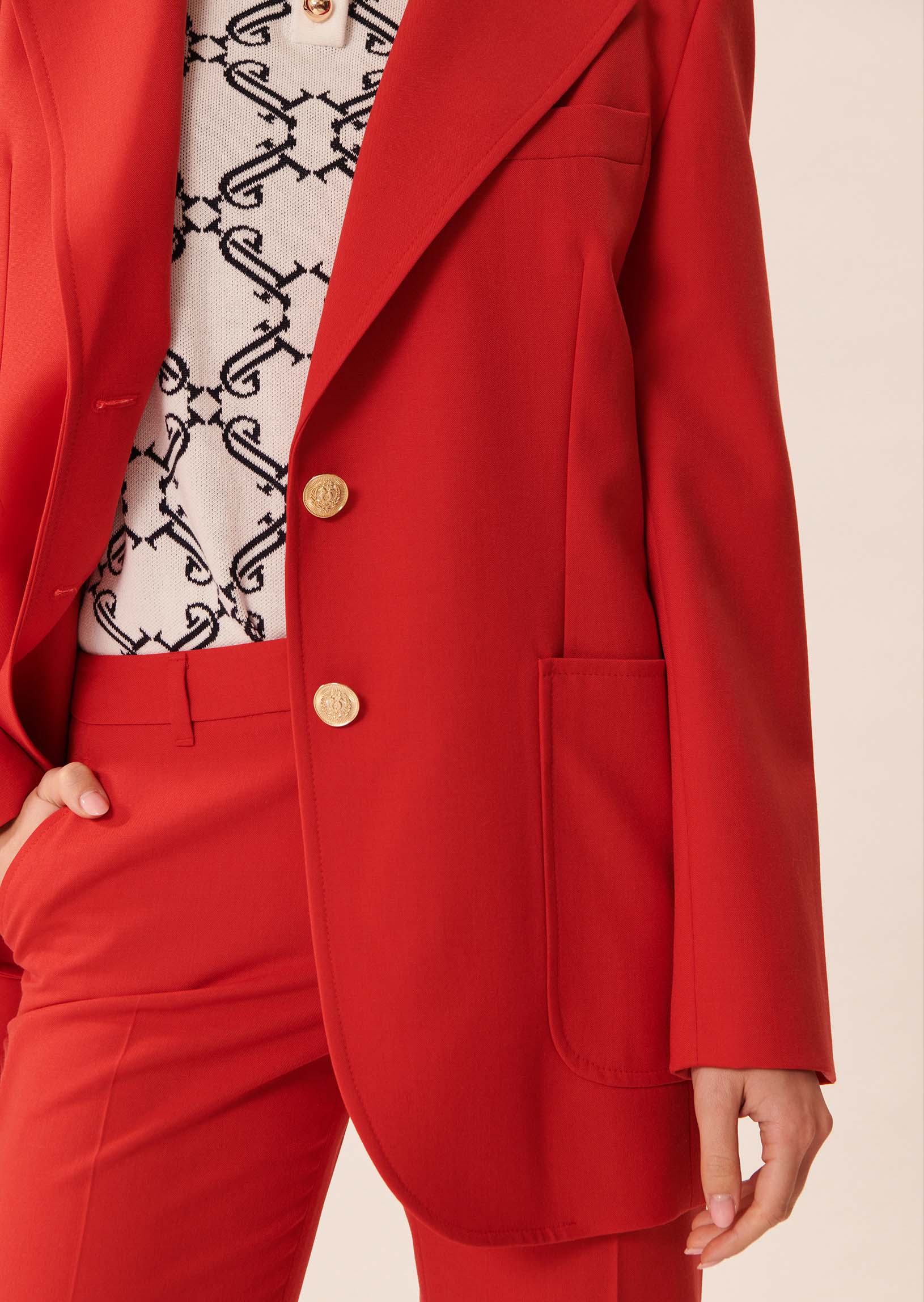 Veste Venus rouge en laine froide Faume - seconde main