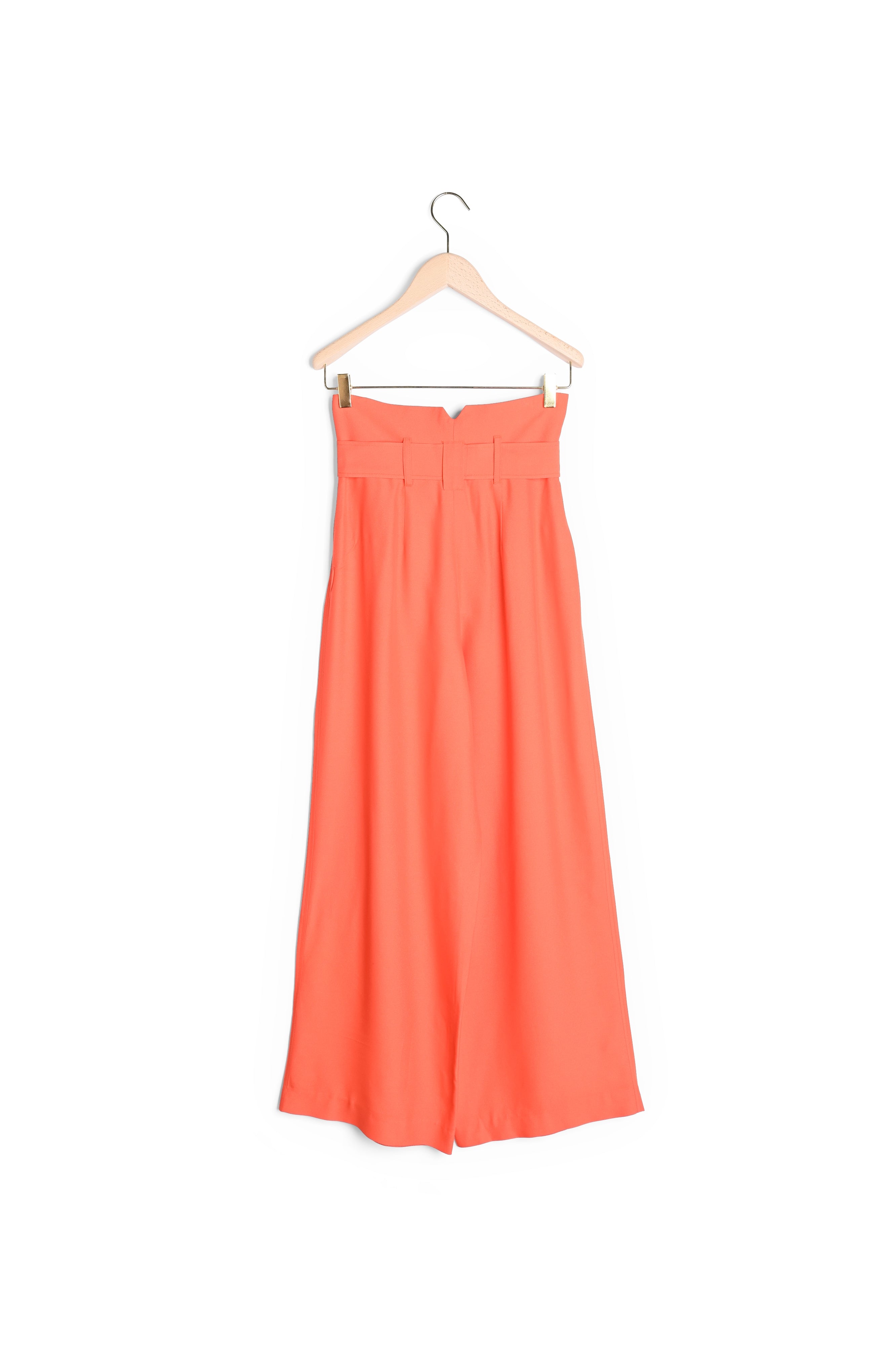 Pantalon Pia orange en crêpe léger Faume - seconde main