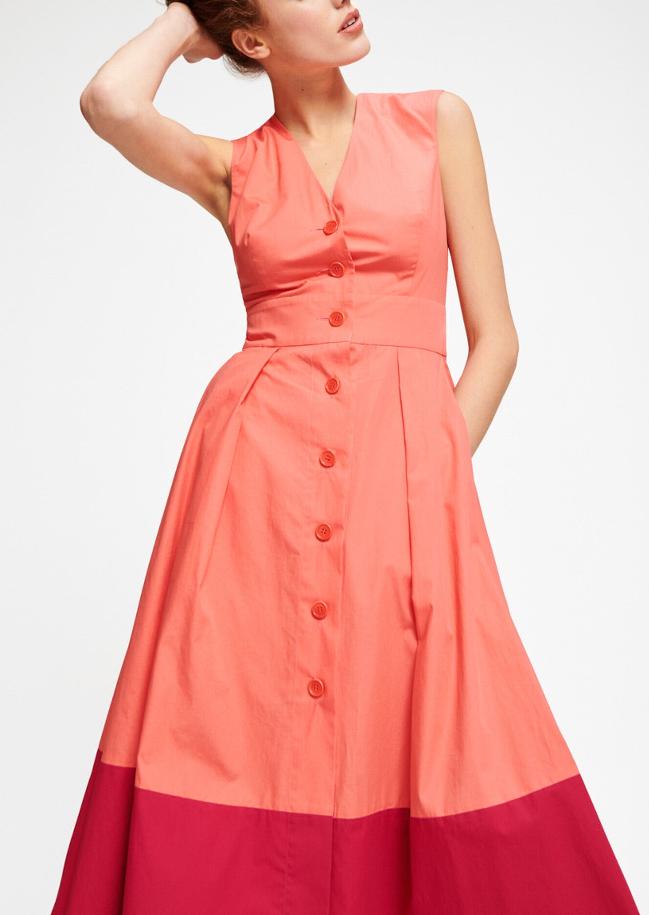 Robe en popeline de coton rose Faume - seconde main