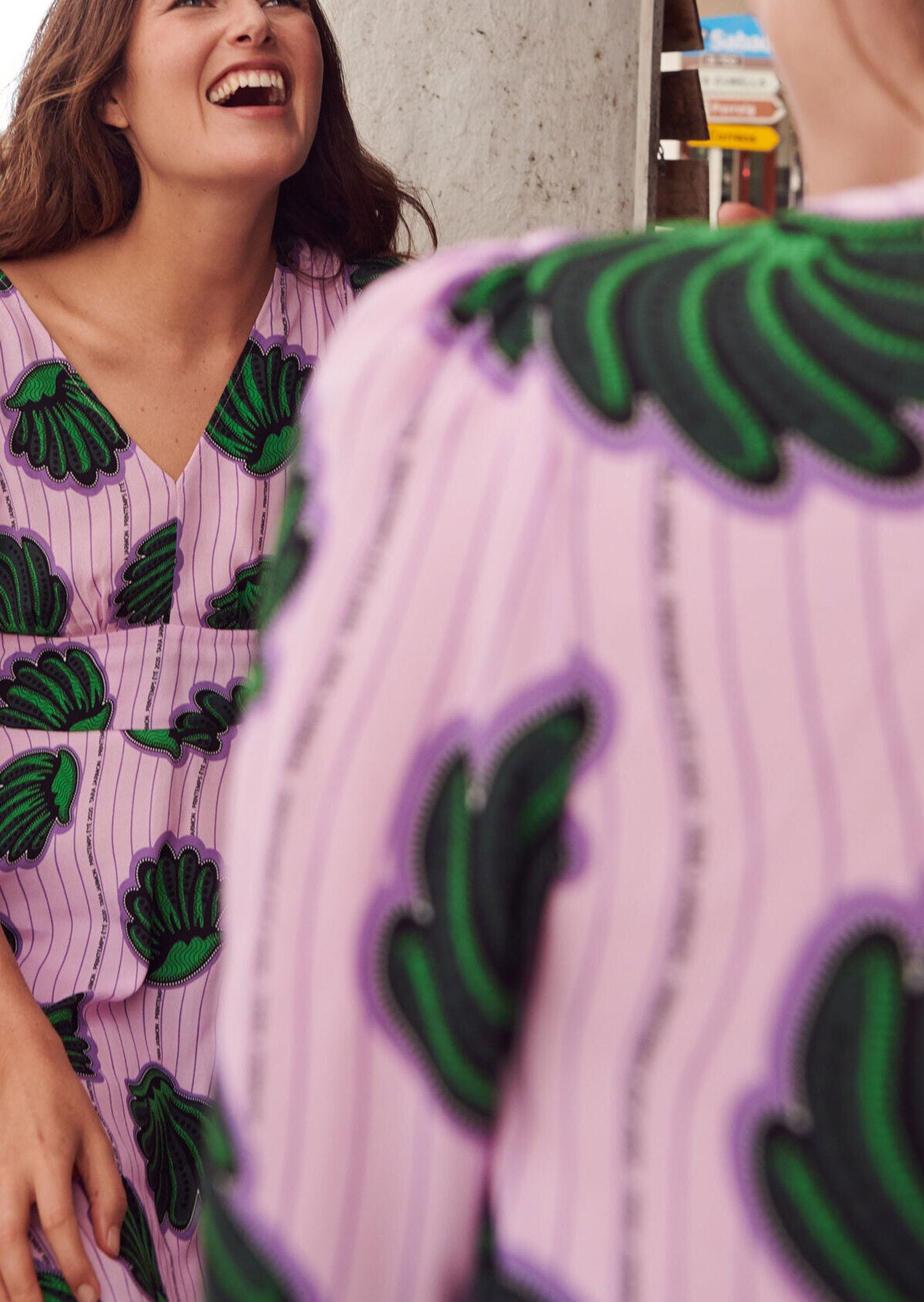 Robe courte Reilly en viscose parme imprimé de coquillages Faume - seconde main