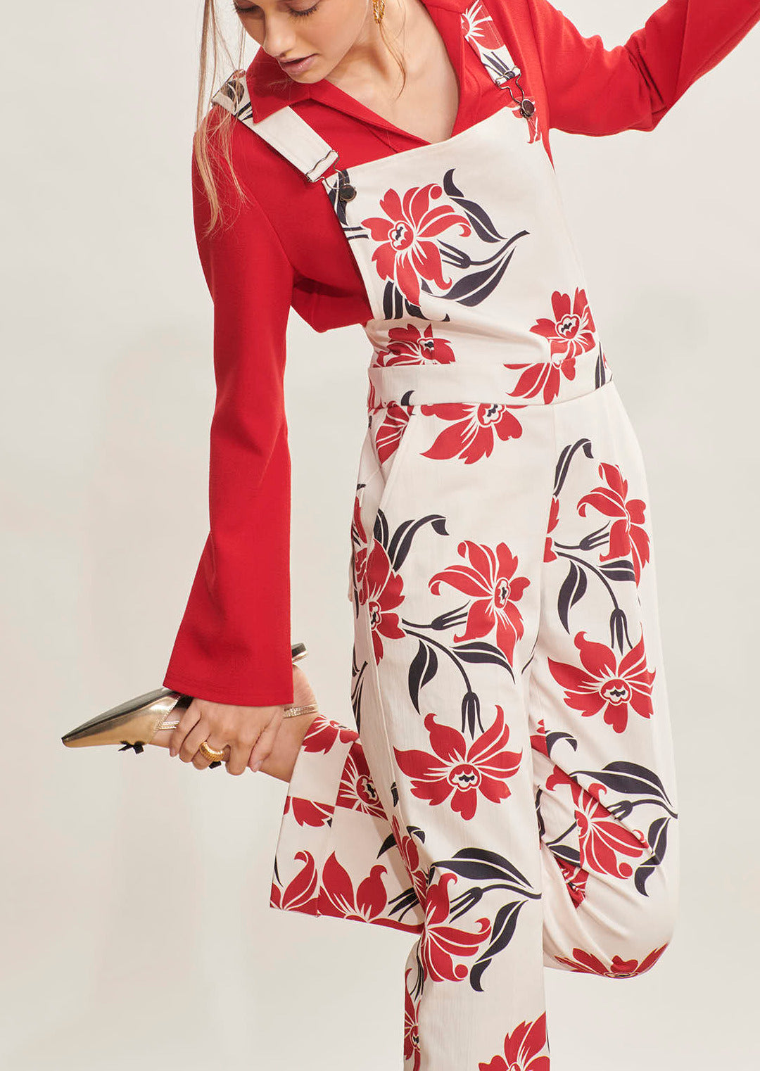 Salopette Carolyn écrue imprimé fleurs de lys en coton Faume - seconde main