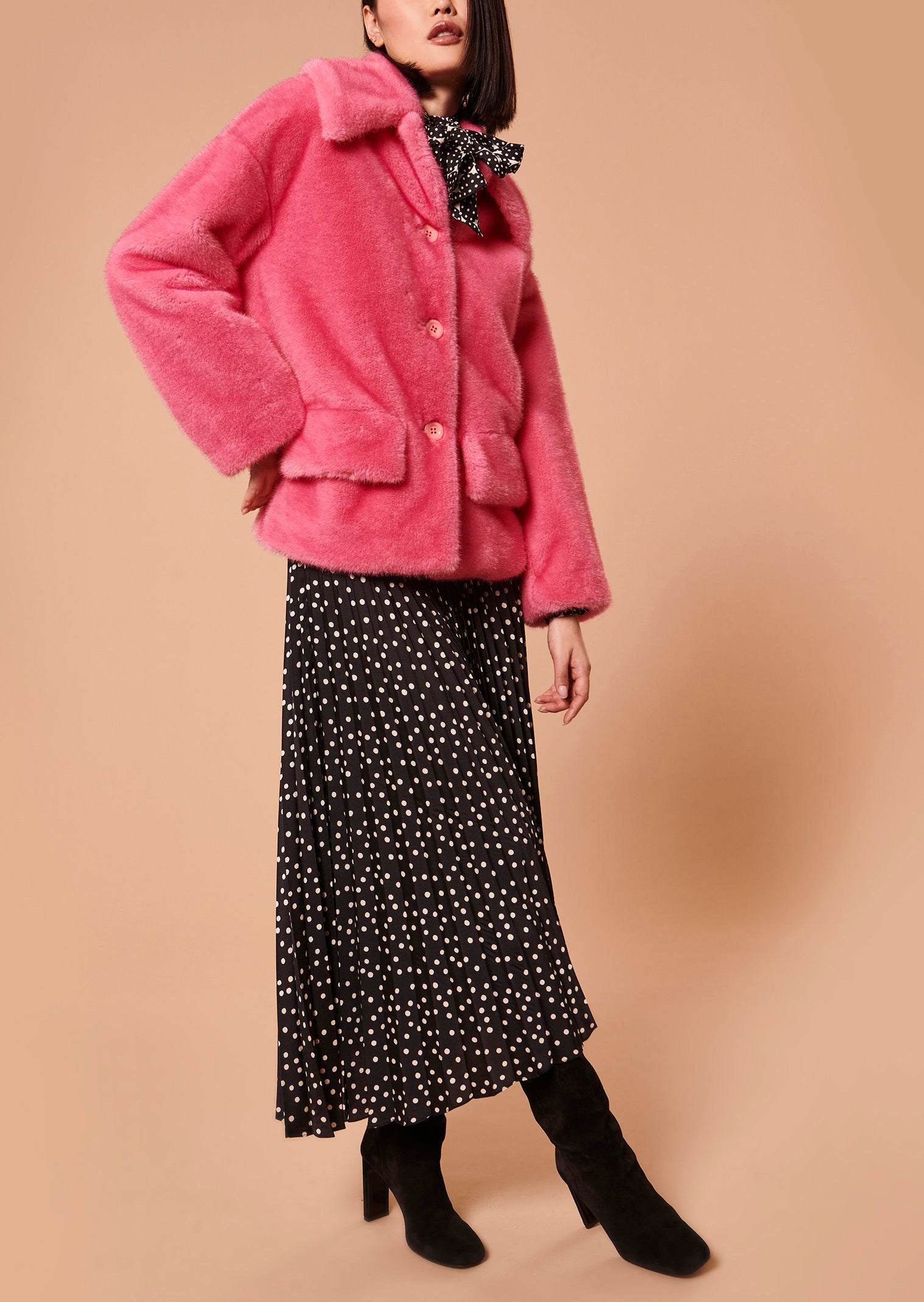 Manteau Matt rose en fausse fourrure Faume - seconde main