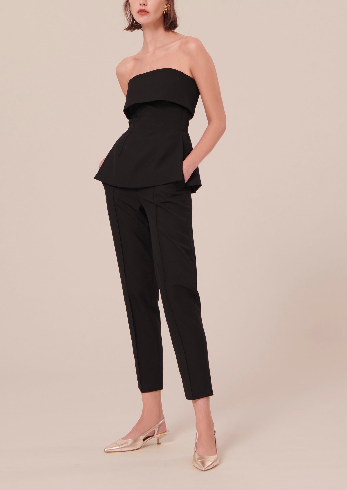 Top Tonnie noir en laine froide Faume - seconde main