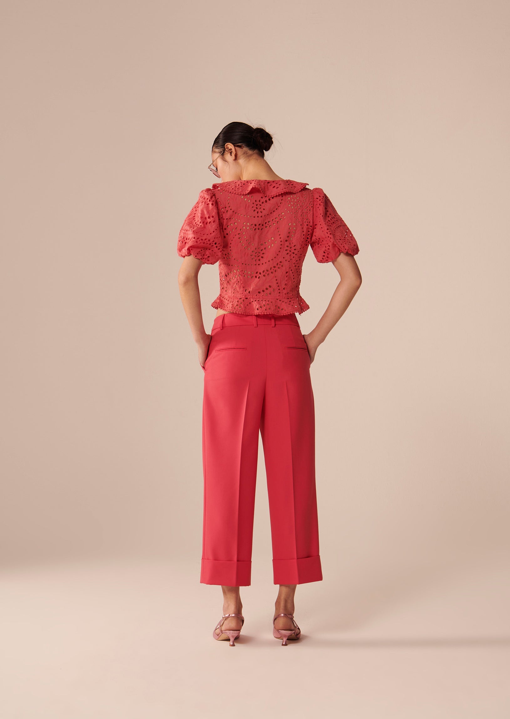 Pantalon Piper rose en laine froide Faume - seconde main