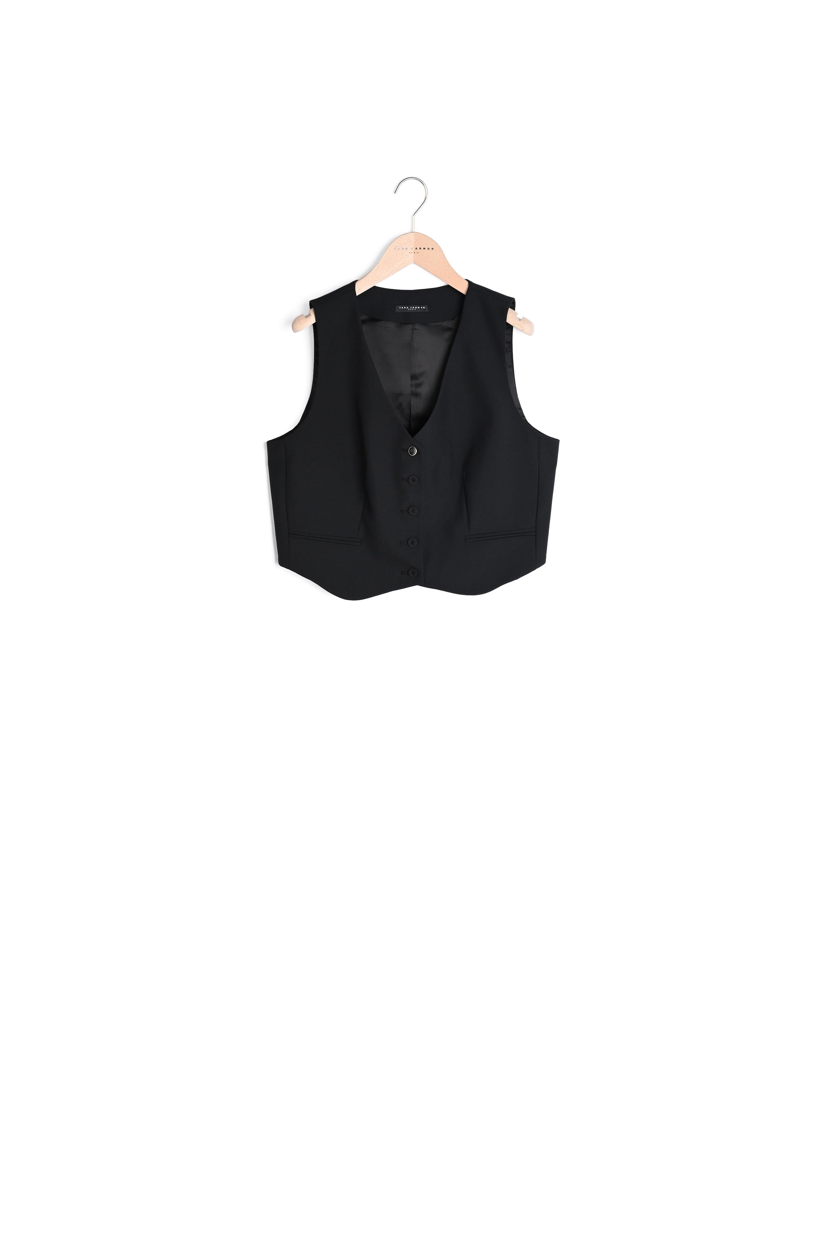 Gilet Gallia noir en laine froide Faume - seconde main