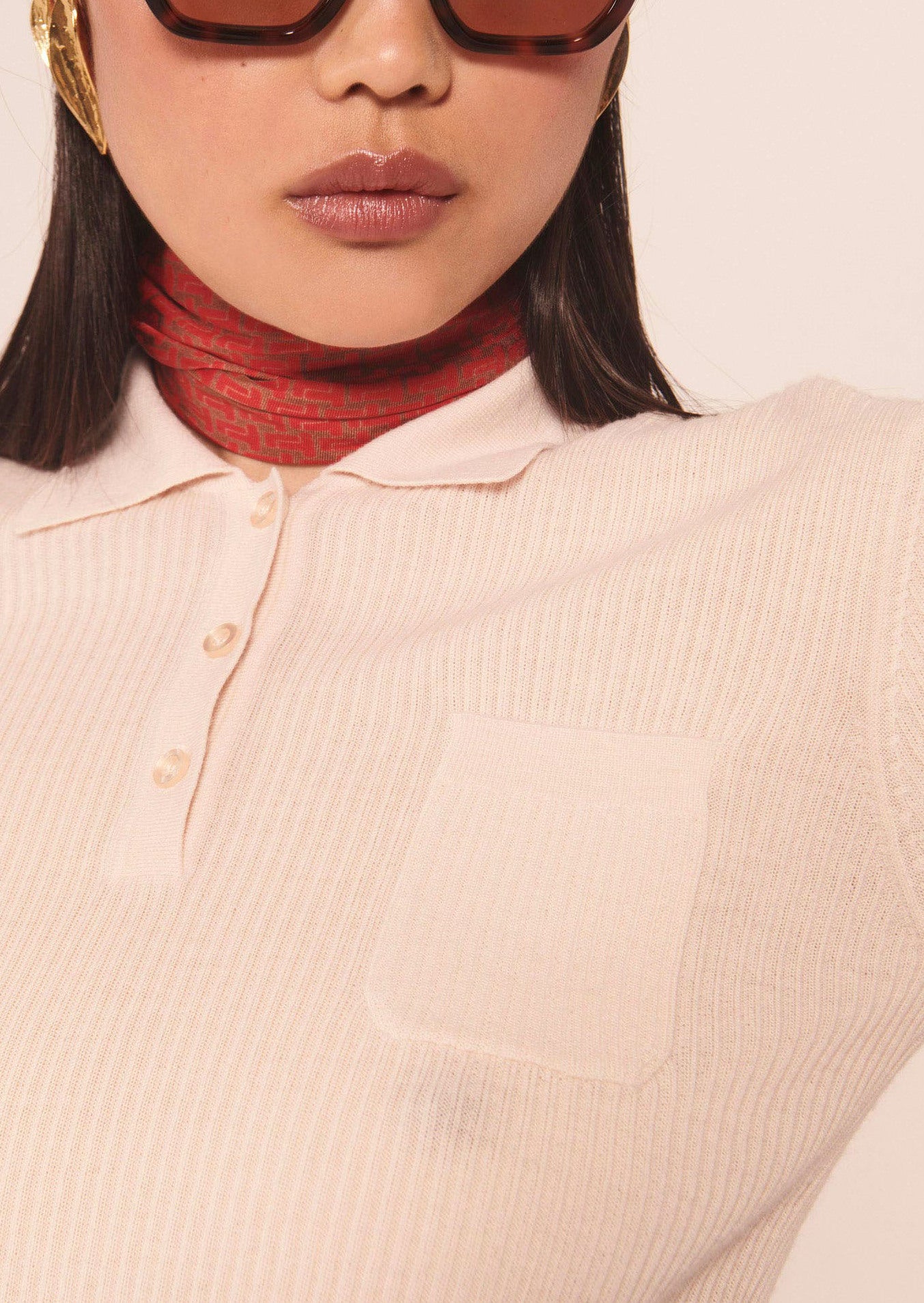 Pull Pam écru en laine merinos Faume - seconde main