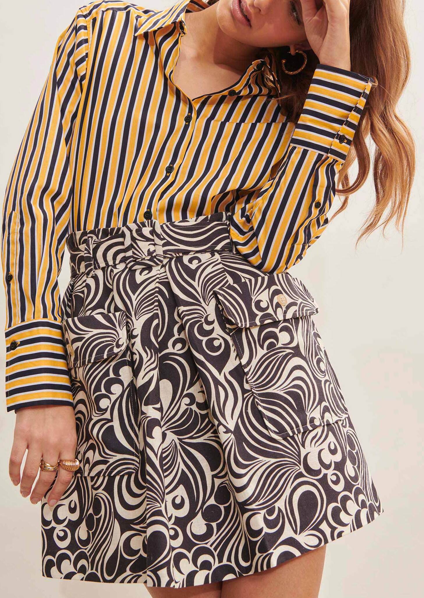 Jupe Joelle écrue imprimé psyche en coton Faume - seconde main