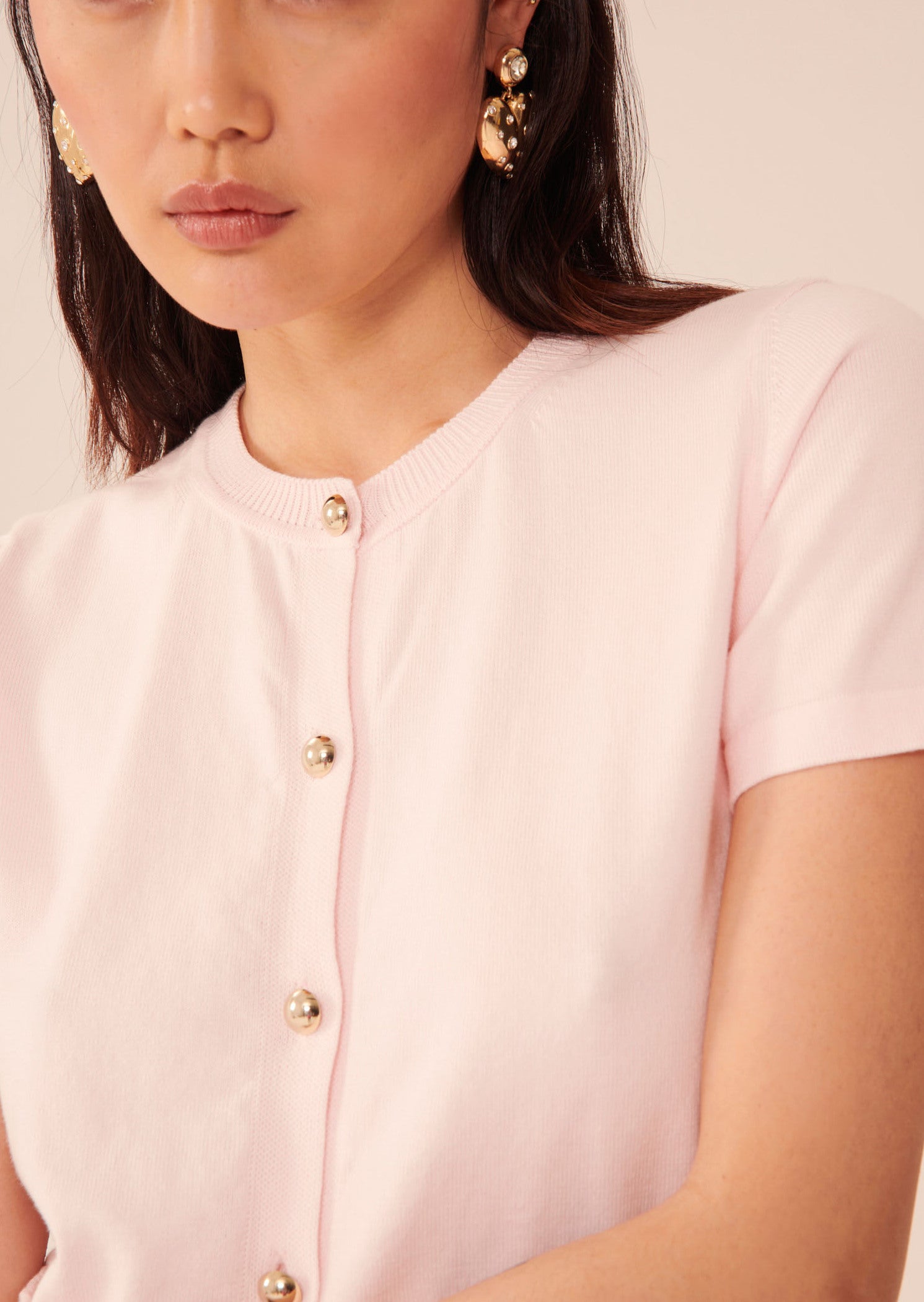 Gilet Georgy rose en coton fin Faume - seconde main