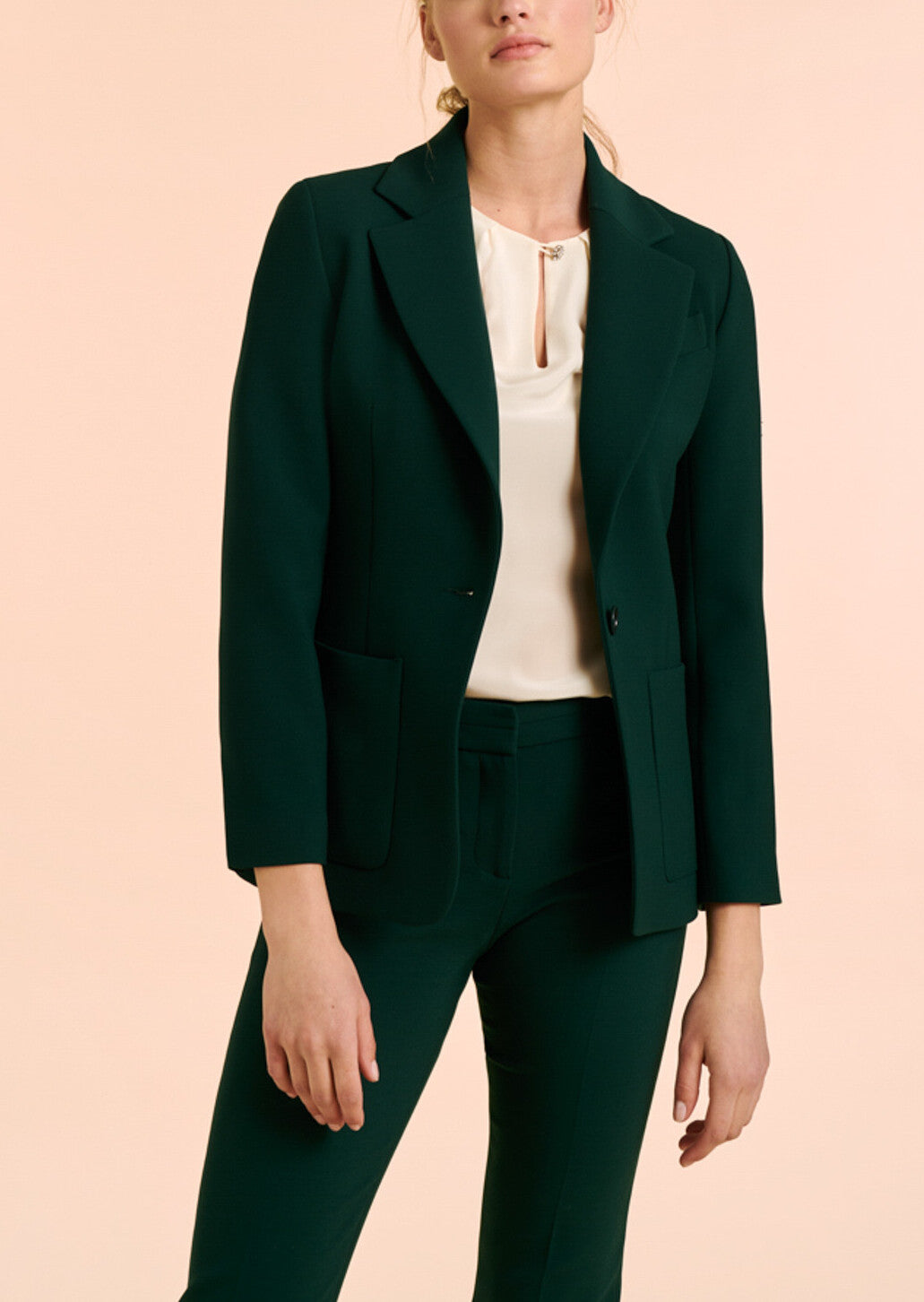 Pantalon Poppy vert bouteille en toile double Faume - seconde main