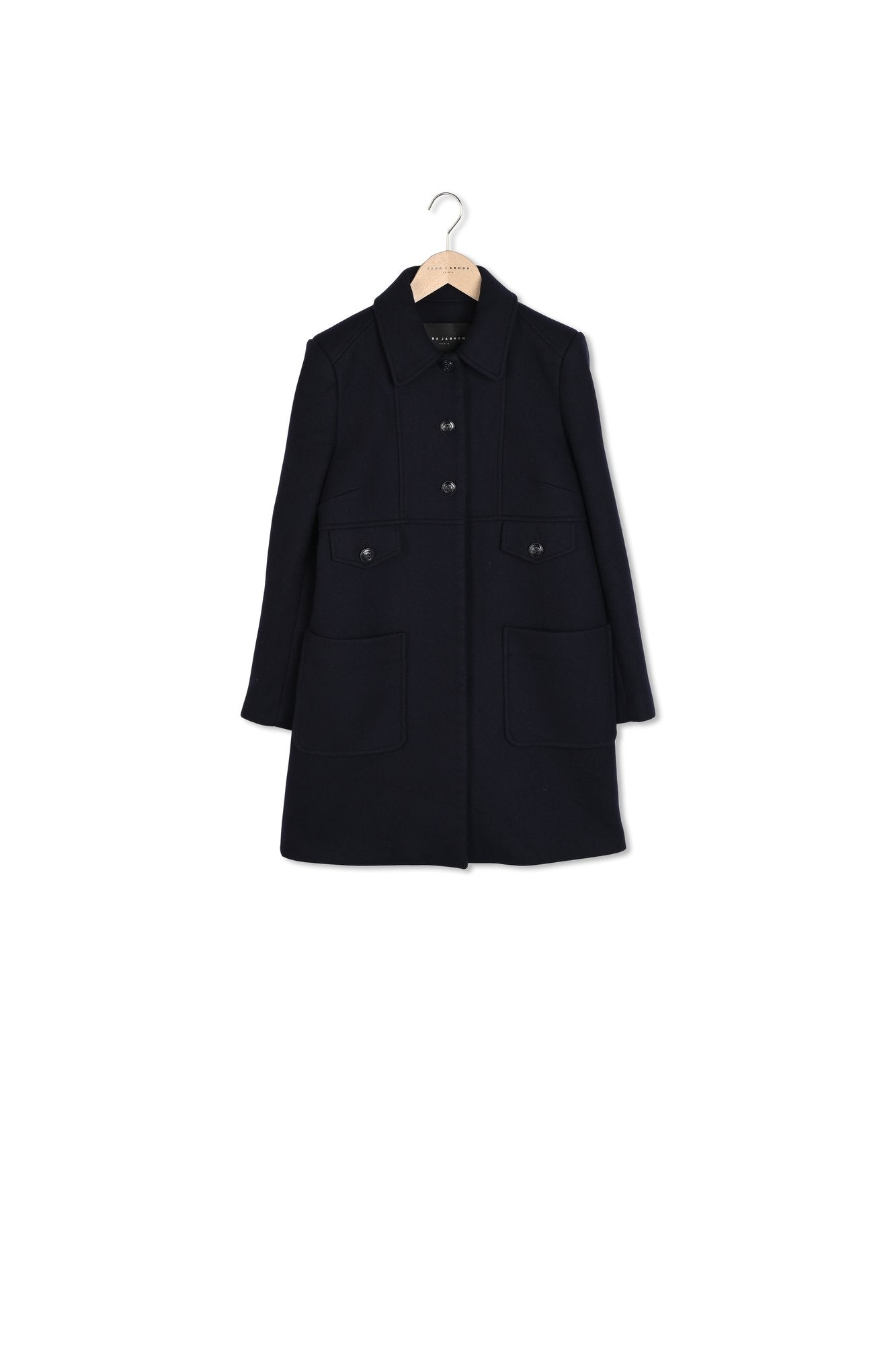 Manteau Maja bleu nuit en drap caban Faume - seconde main