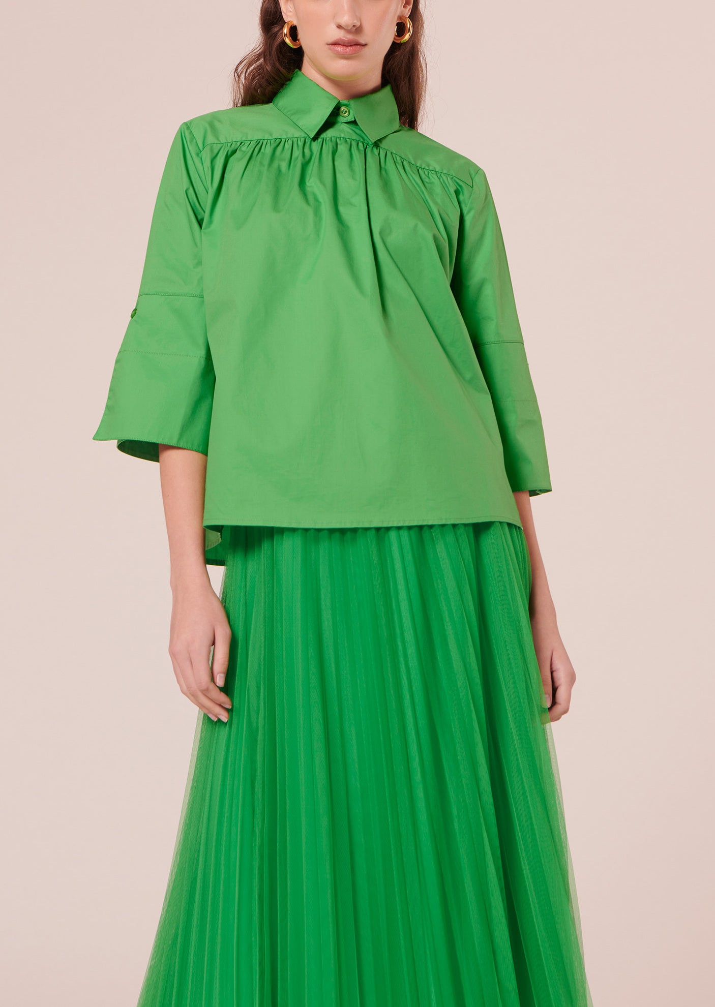 Top Trinity vert en popeline Faume - seconde main