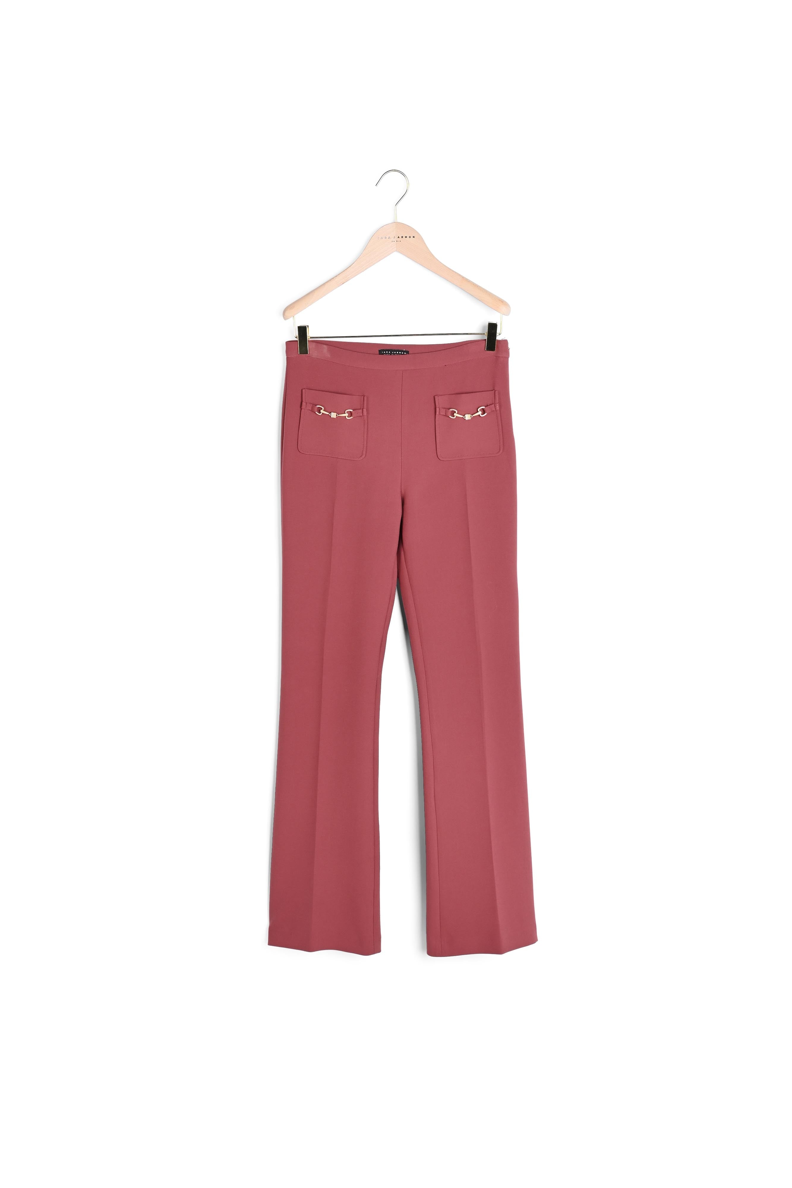 Pantalon Polynesie vieux rose en toile double Faume - seconde main