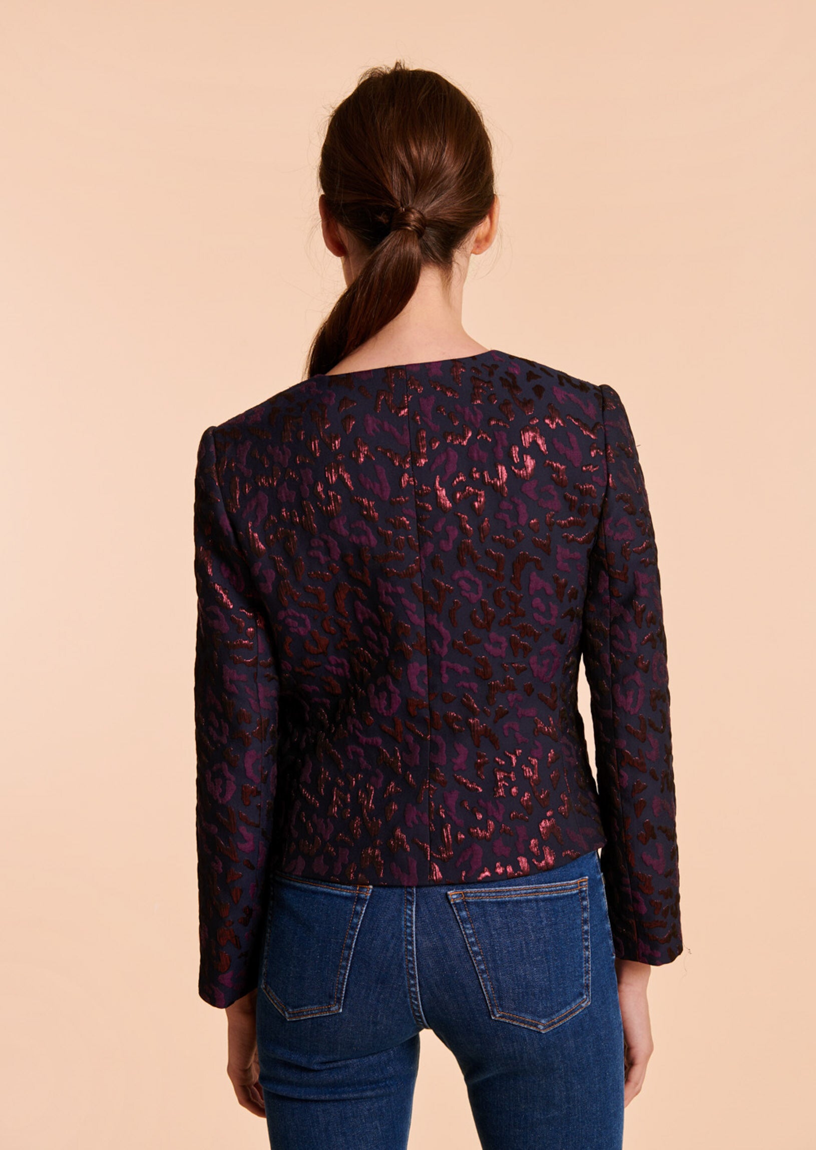 Veste Vénus en jacquard léopard lurex Faume - seconde main