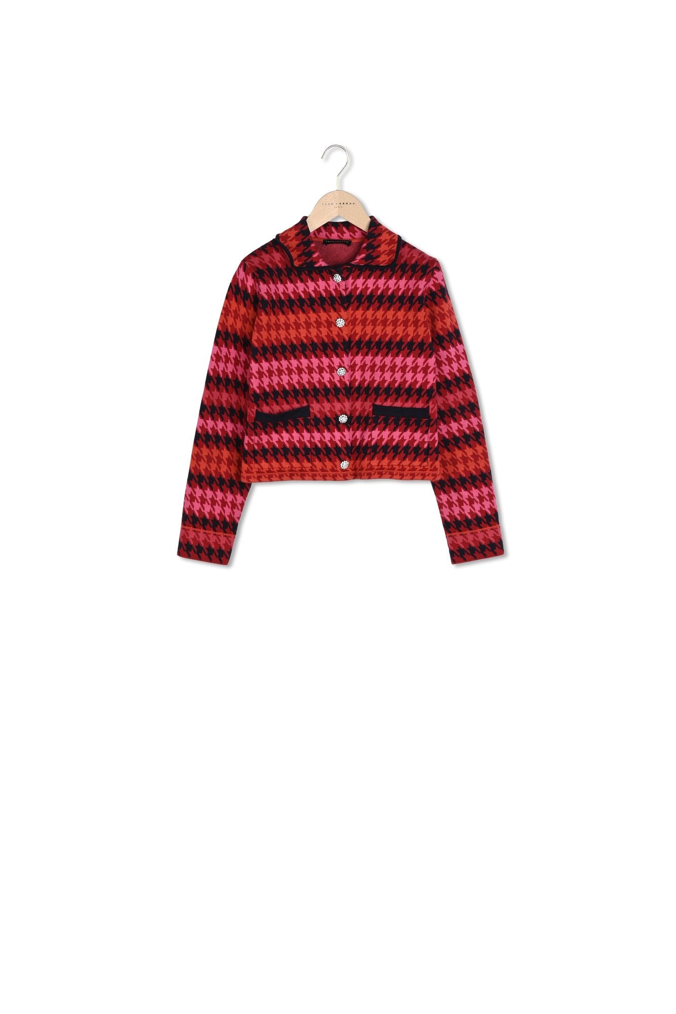 Gilet Gala bordeaux pied de poule Faume - seconde main