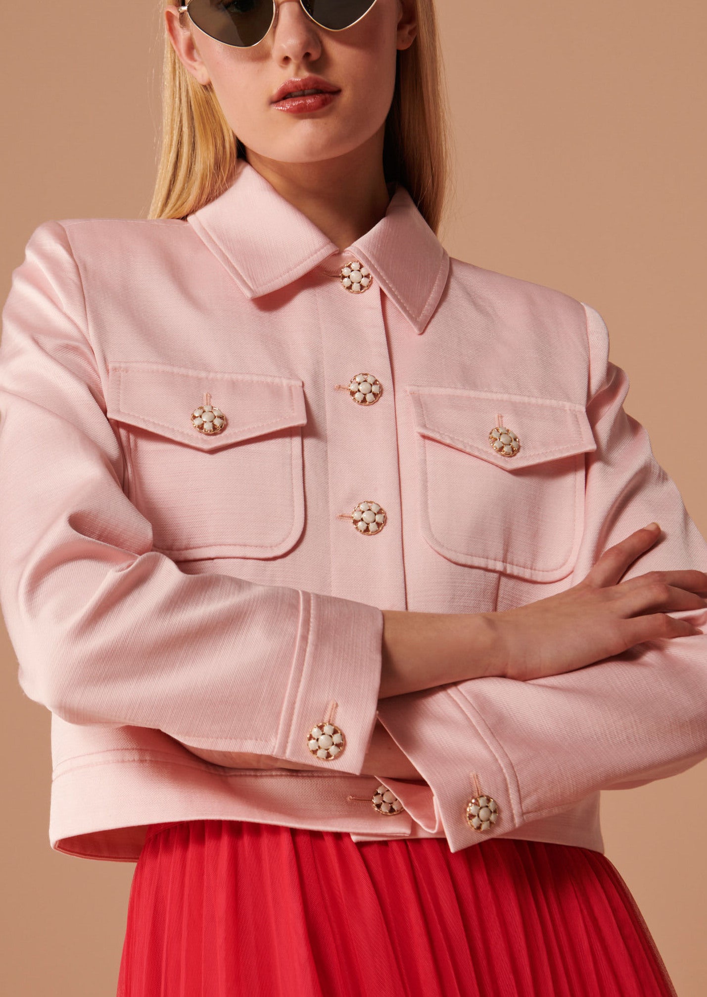 Veste Vascano rose pâle en coton satiné Faume - seconde main