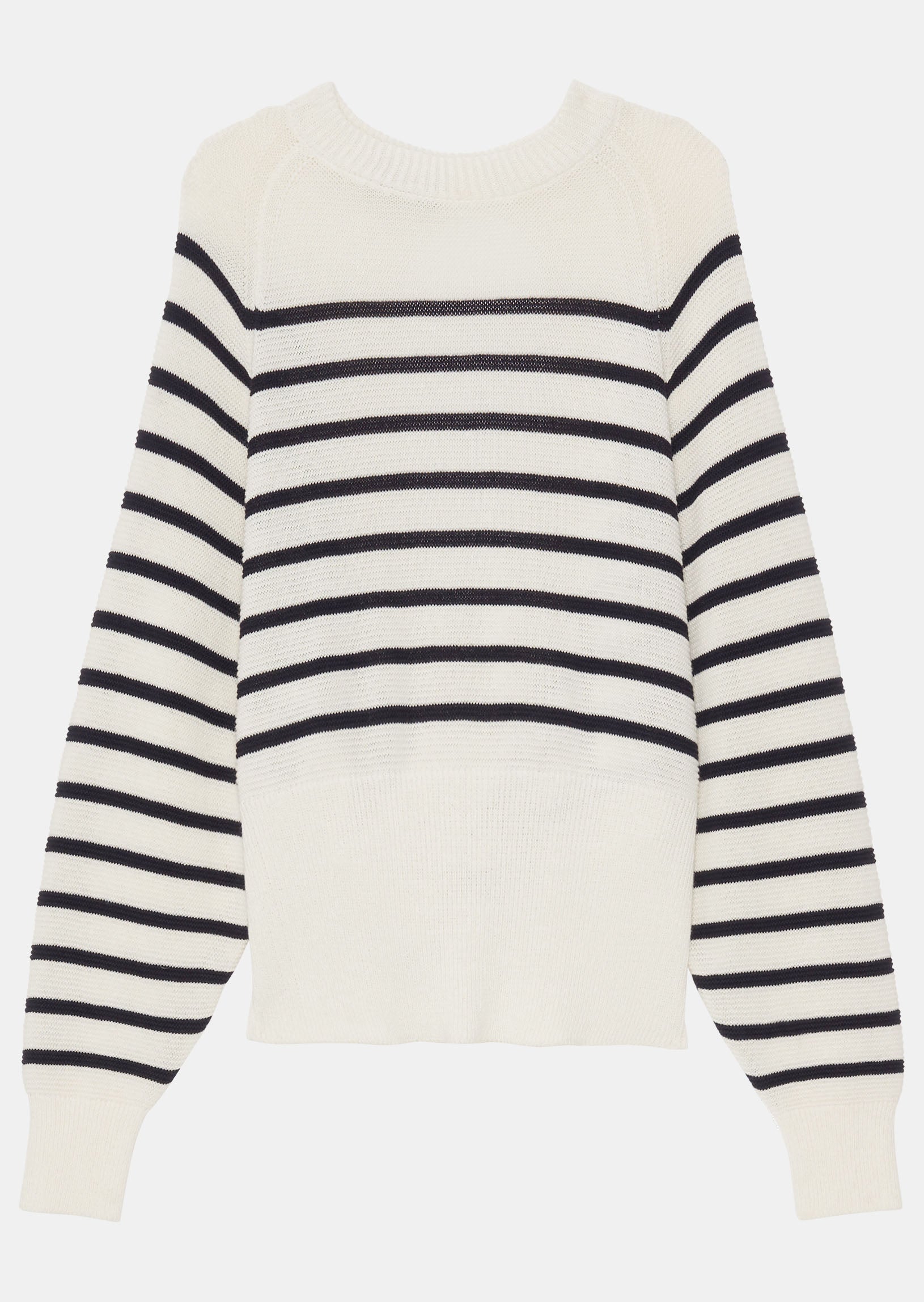 Pull Parisienne écru marinière en lin et coton Faume - seconde main