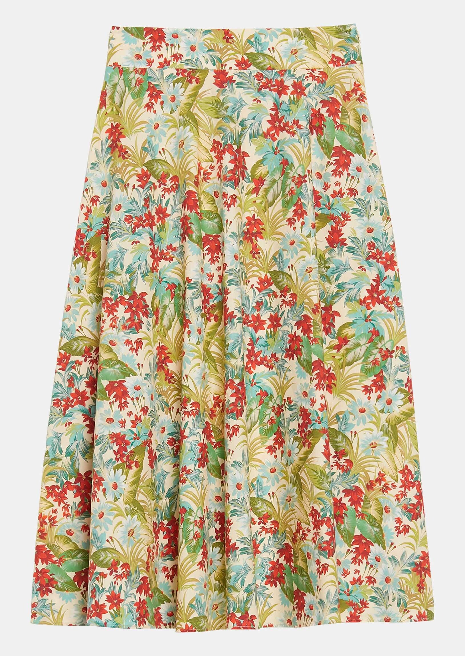 Jupe Jeanette écrue imprimé pampa en popeline de coton Faume - seconde main