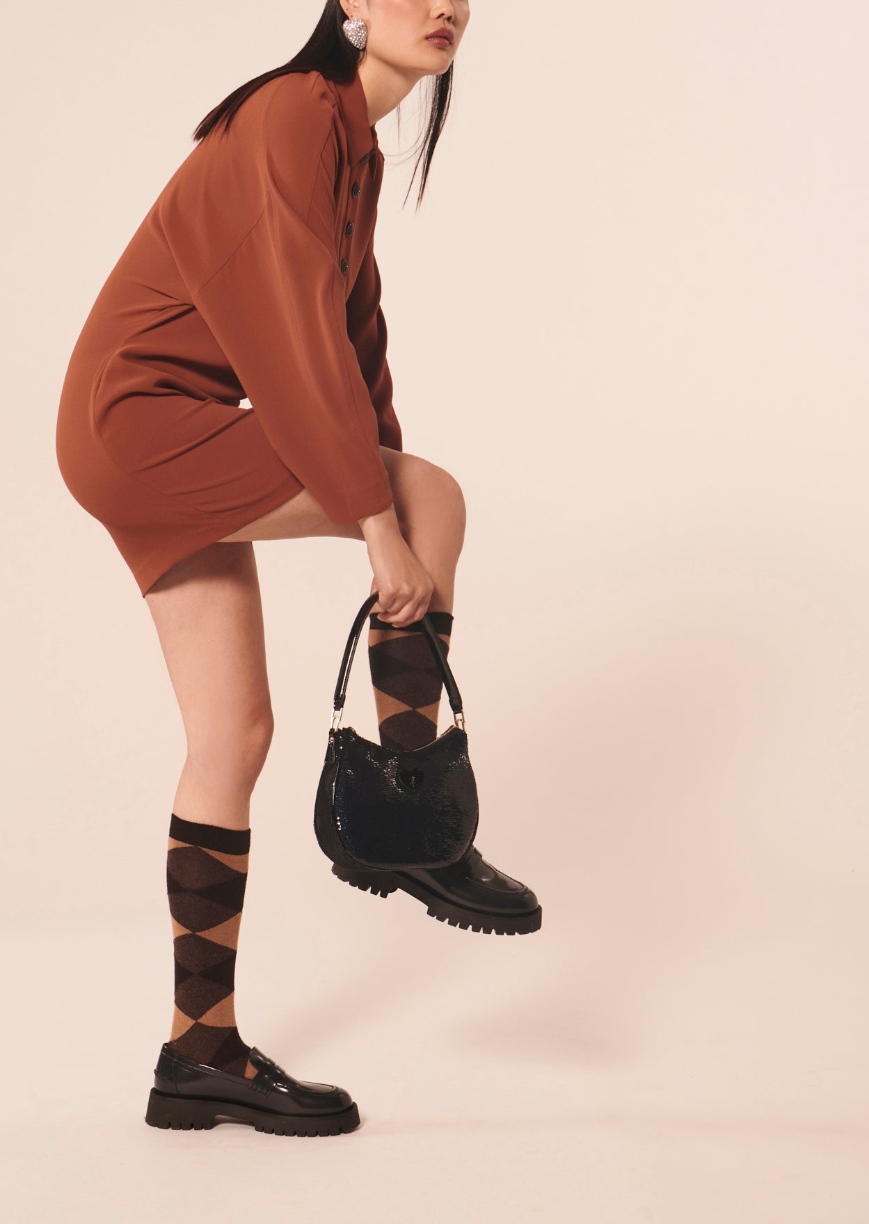 Robe Reva marron en crêpe Faume - seconde main