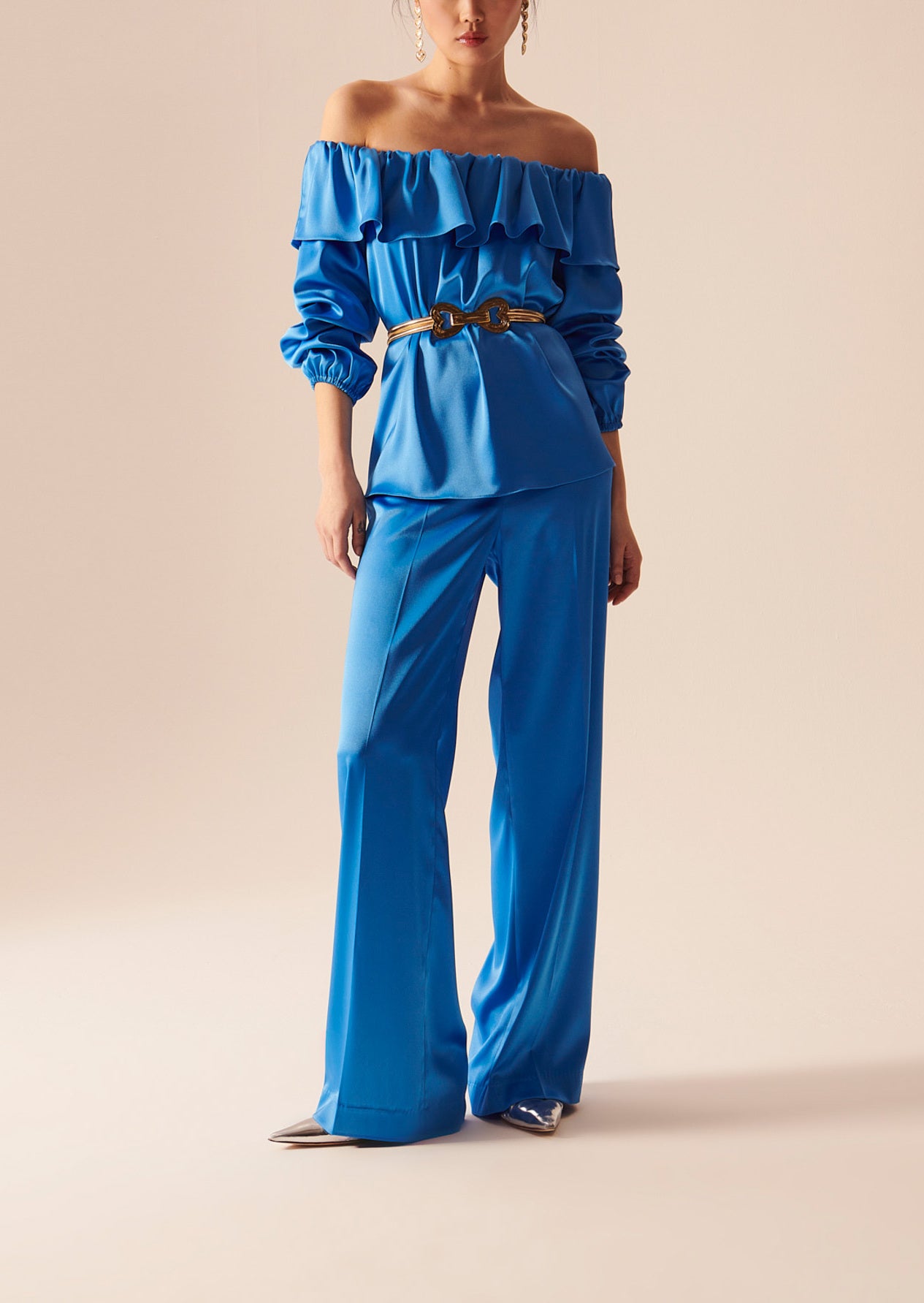 Top Tristan bleue en satin Faume - seconde main