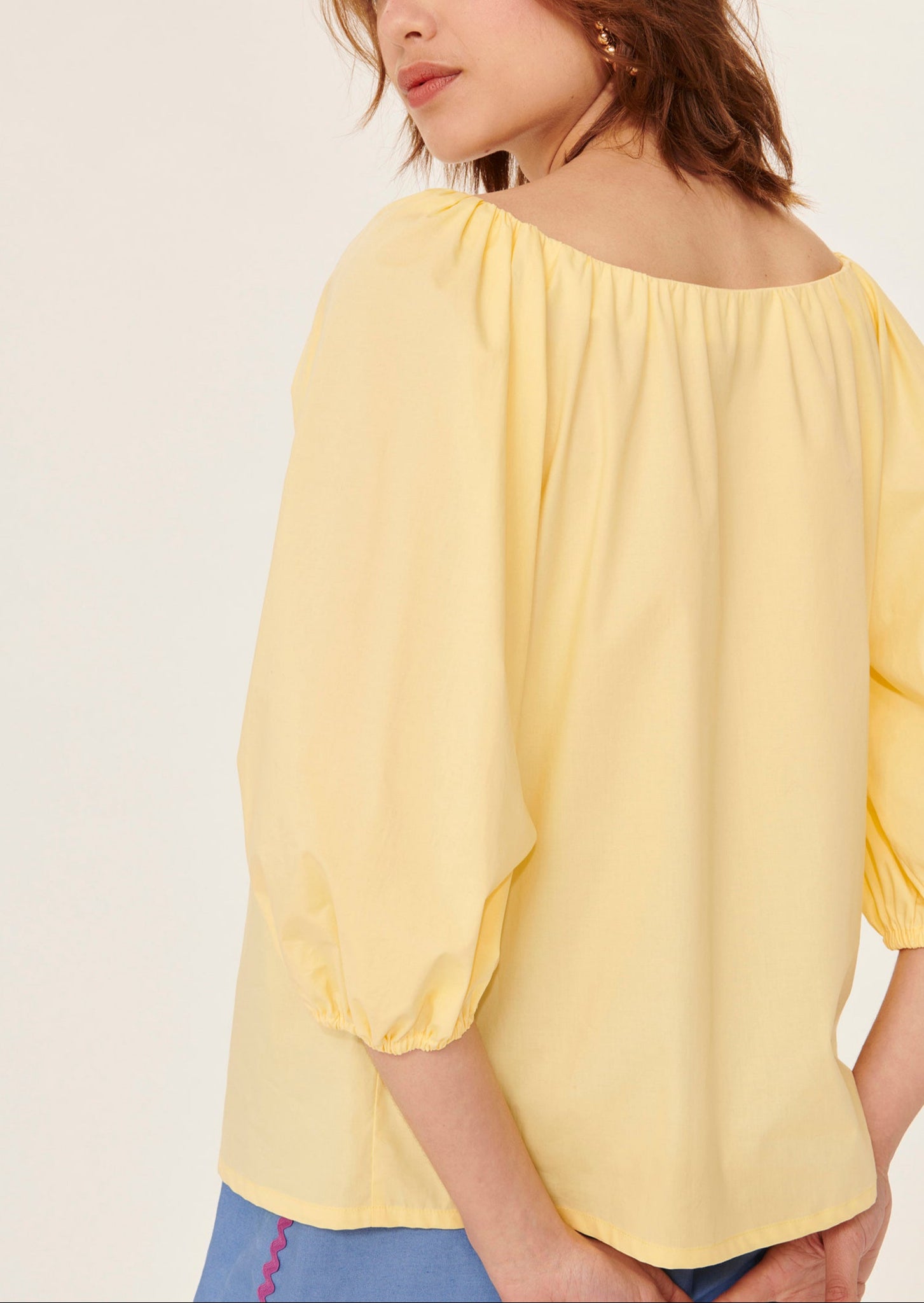 Chemise Cuba jaune pastel en popeline Faume - seconde main