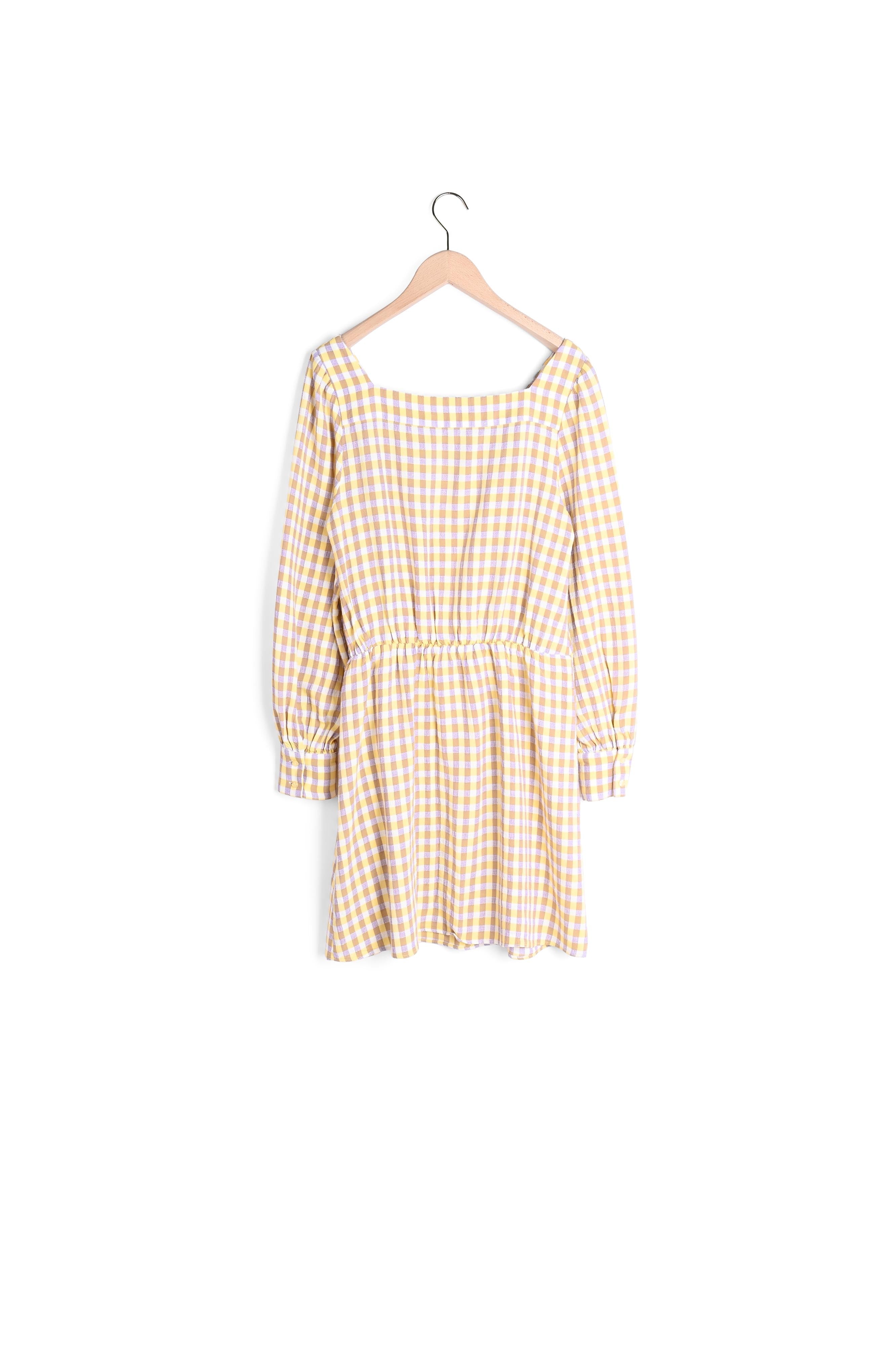 Robe Rivari violette en vichy Faume - seconde main