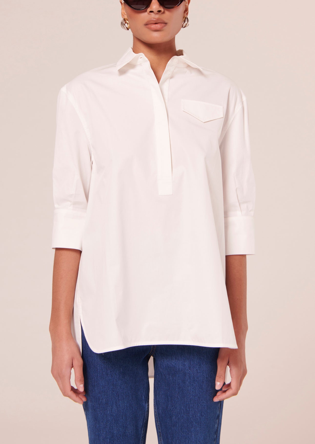 Top Tallulah blanc en popeline Faume - seconde main