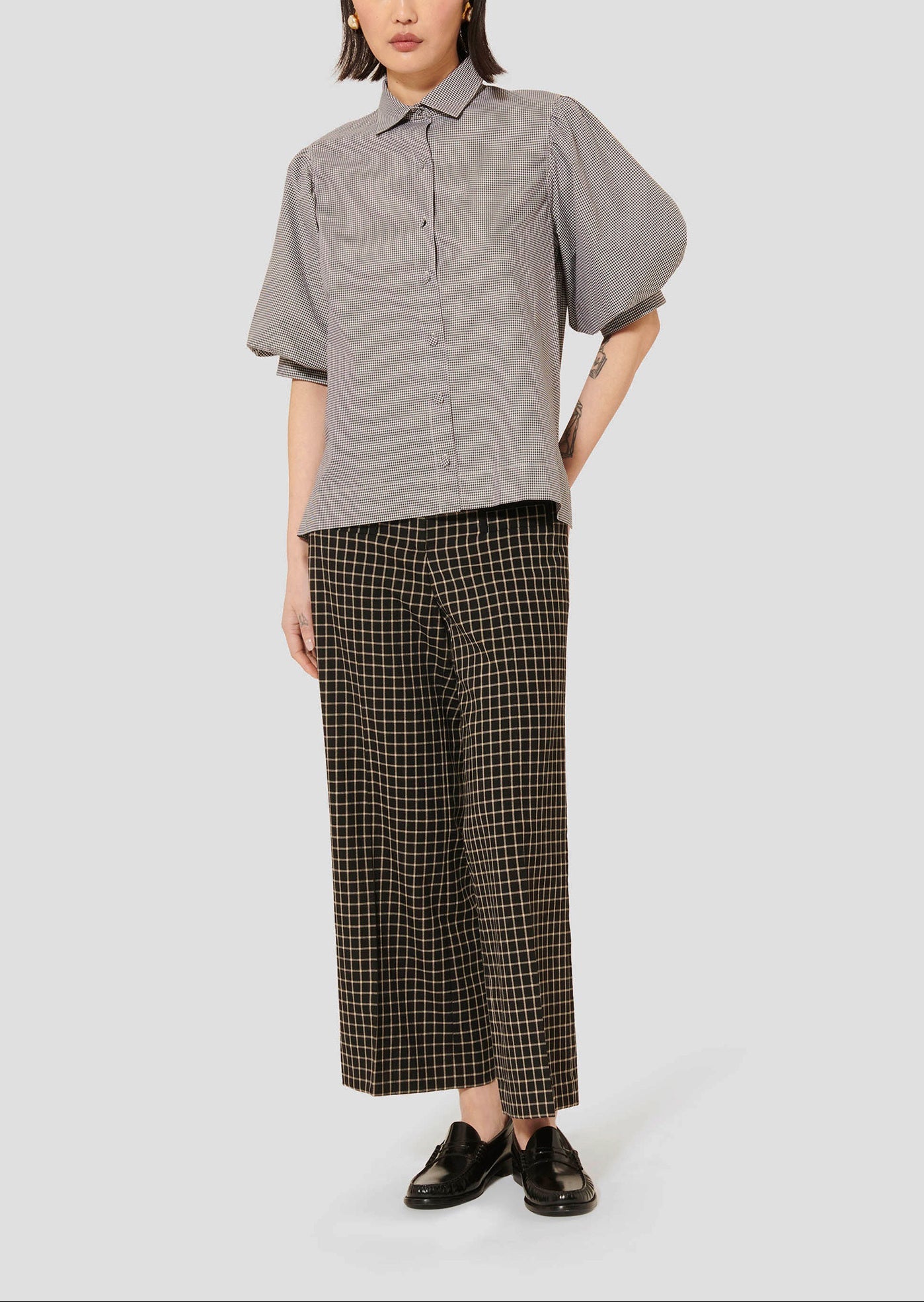 Chemise noire en vichy Calypso Faume - seconde main