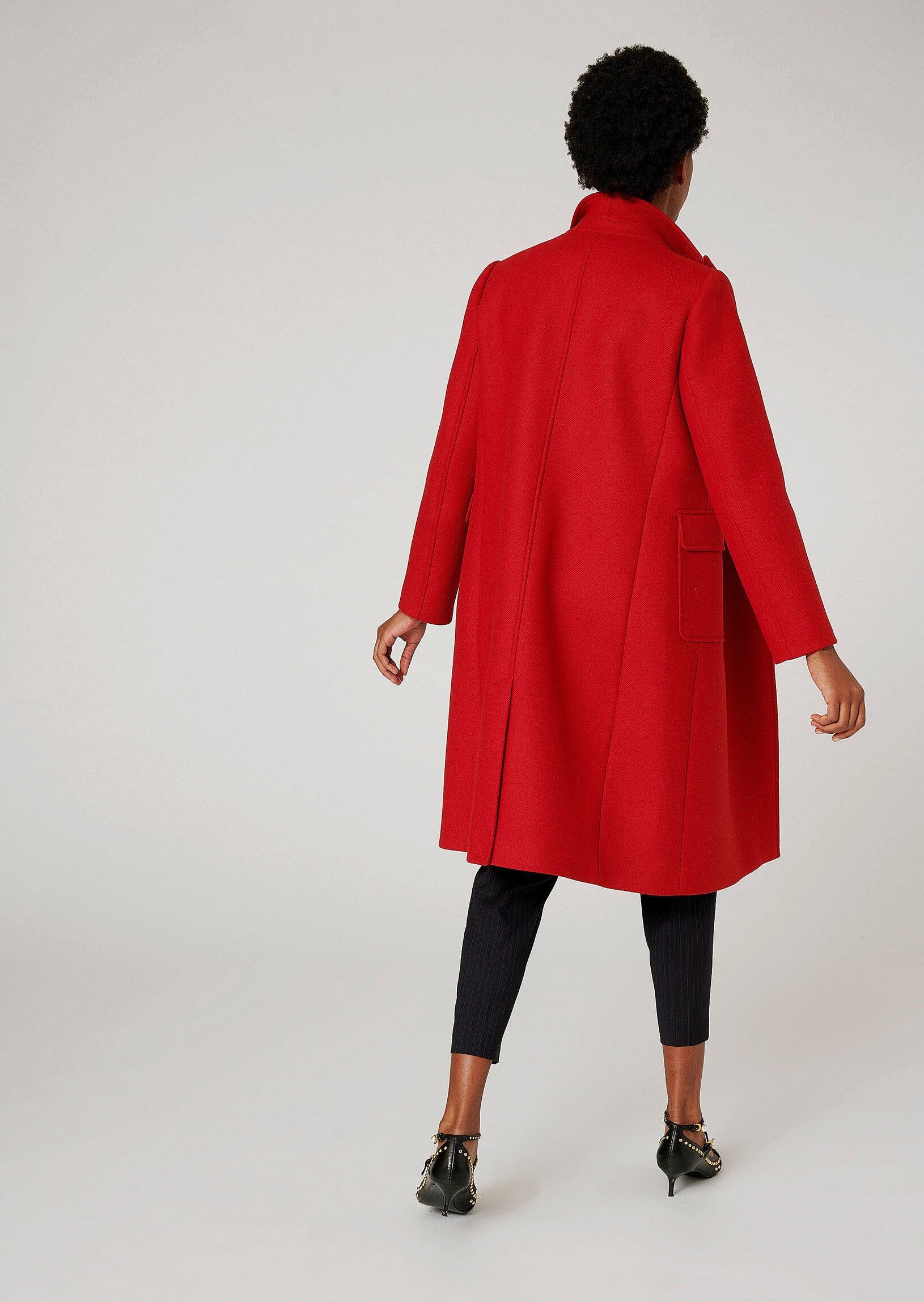 Manteau croisé Mary rouge en laine et cachemire Faume - seconde main