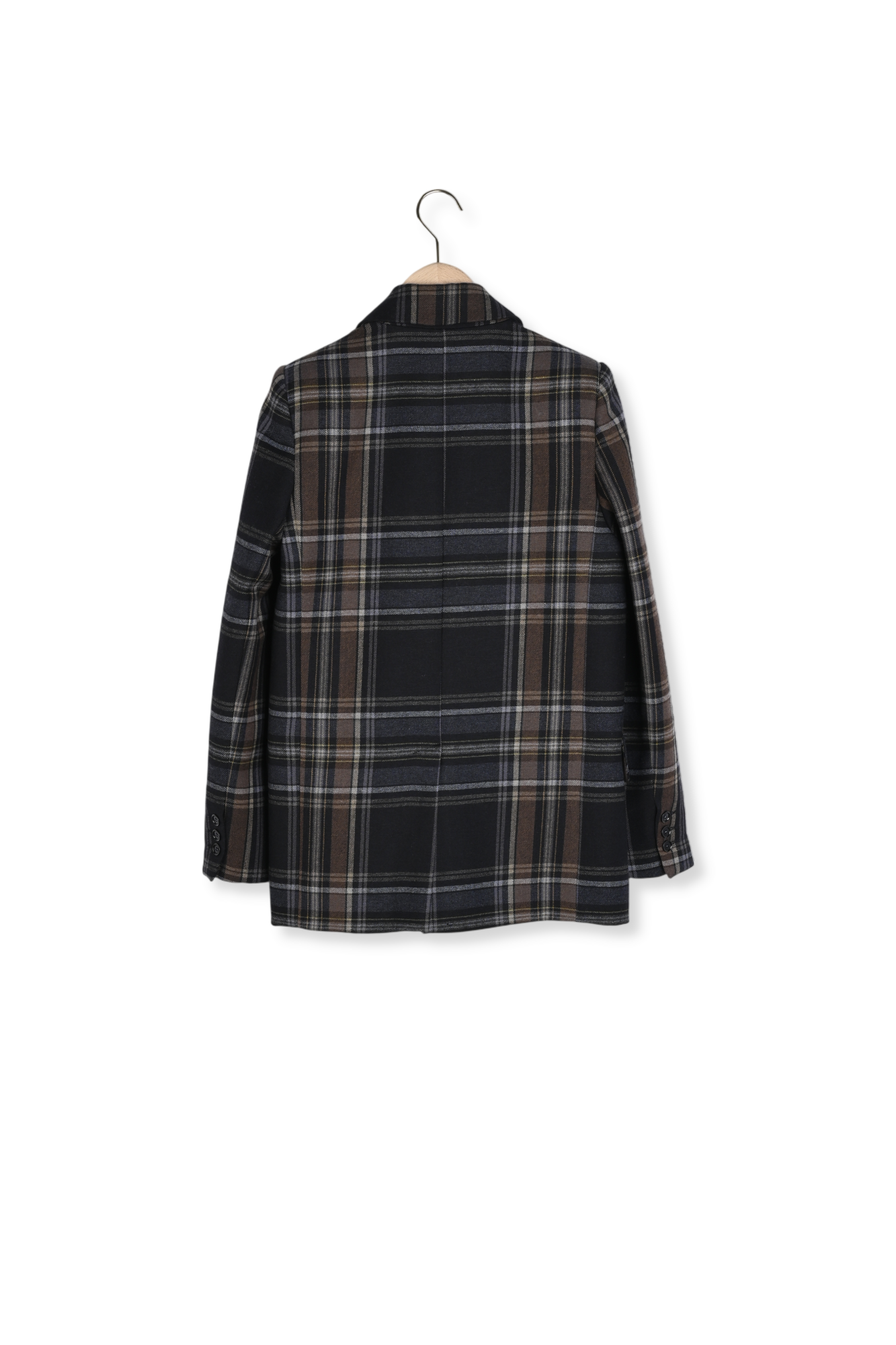 Veste bleu nuit en tartan Valson Faume - seconde main