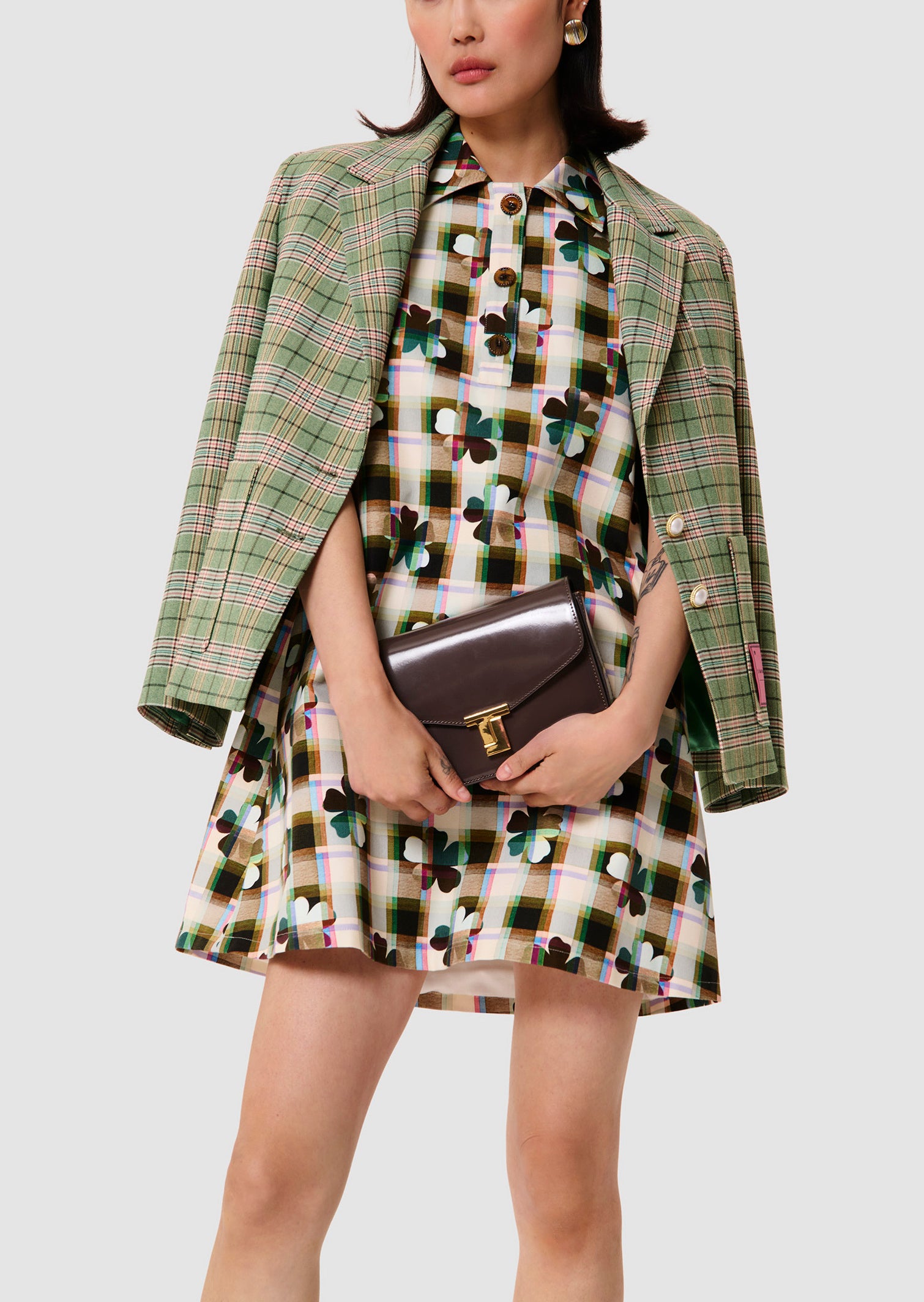 Robe verte imprimé trèfles Rory Faume - seconde main