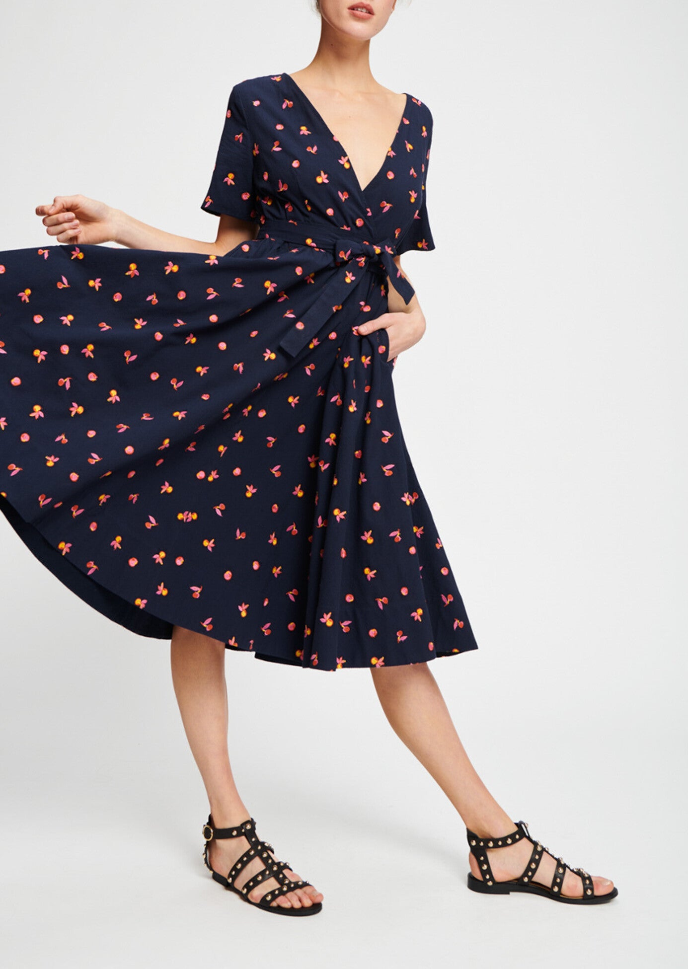 Robe bleu nuit à motifs Faume - seconde main