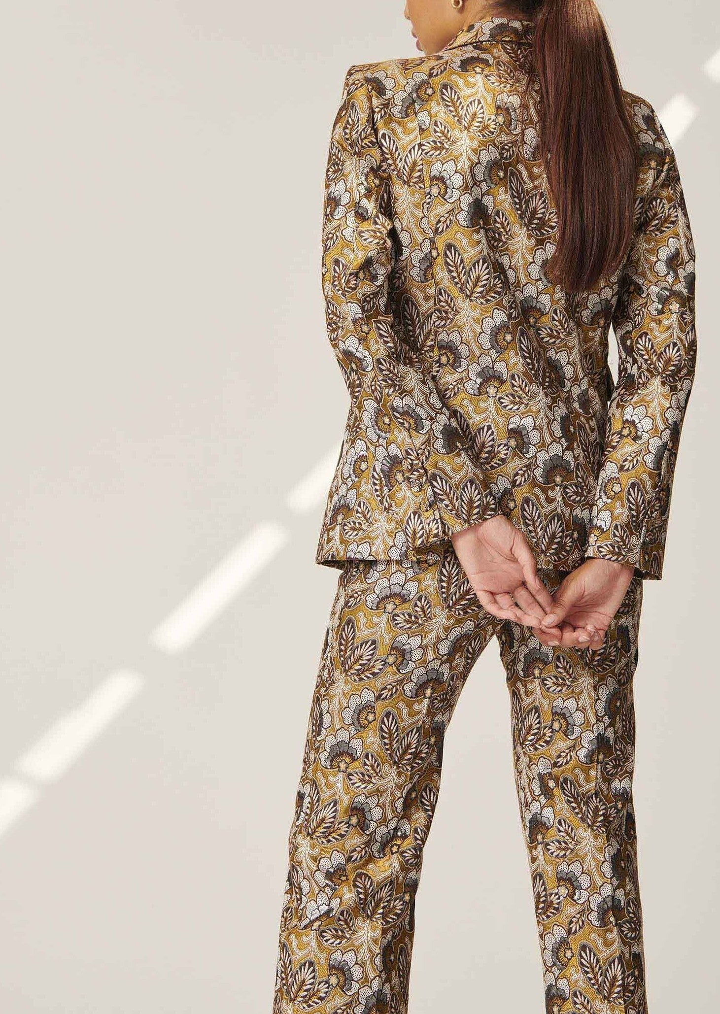 Veste Veroucha mordoré en jacquard fleuri Faume - seconde main