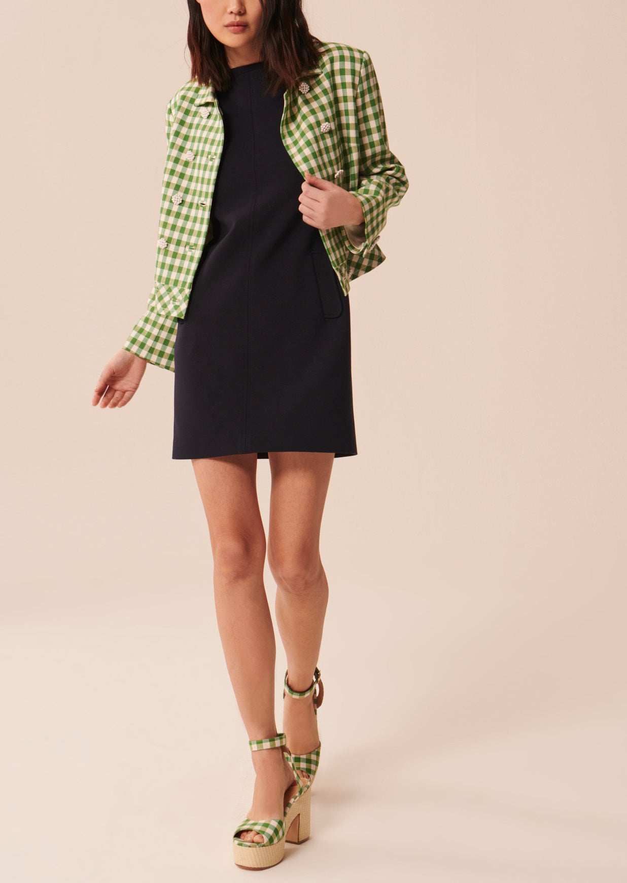 Robe Rumba bleu nuit en toile double Faume - seconde main