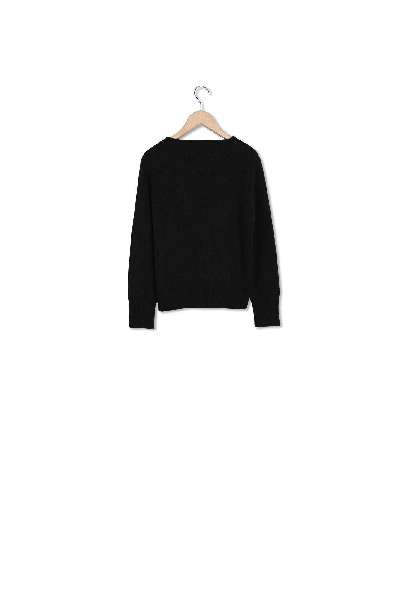 Pull Poete noir en laine Faume - seconde main