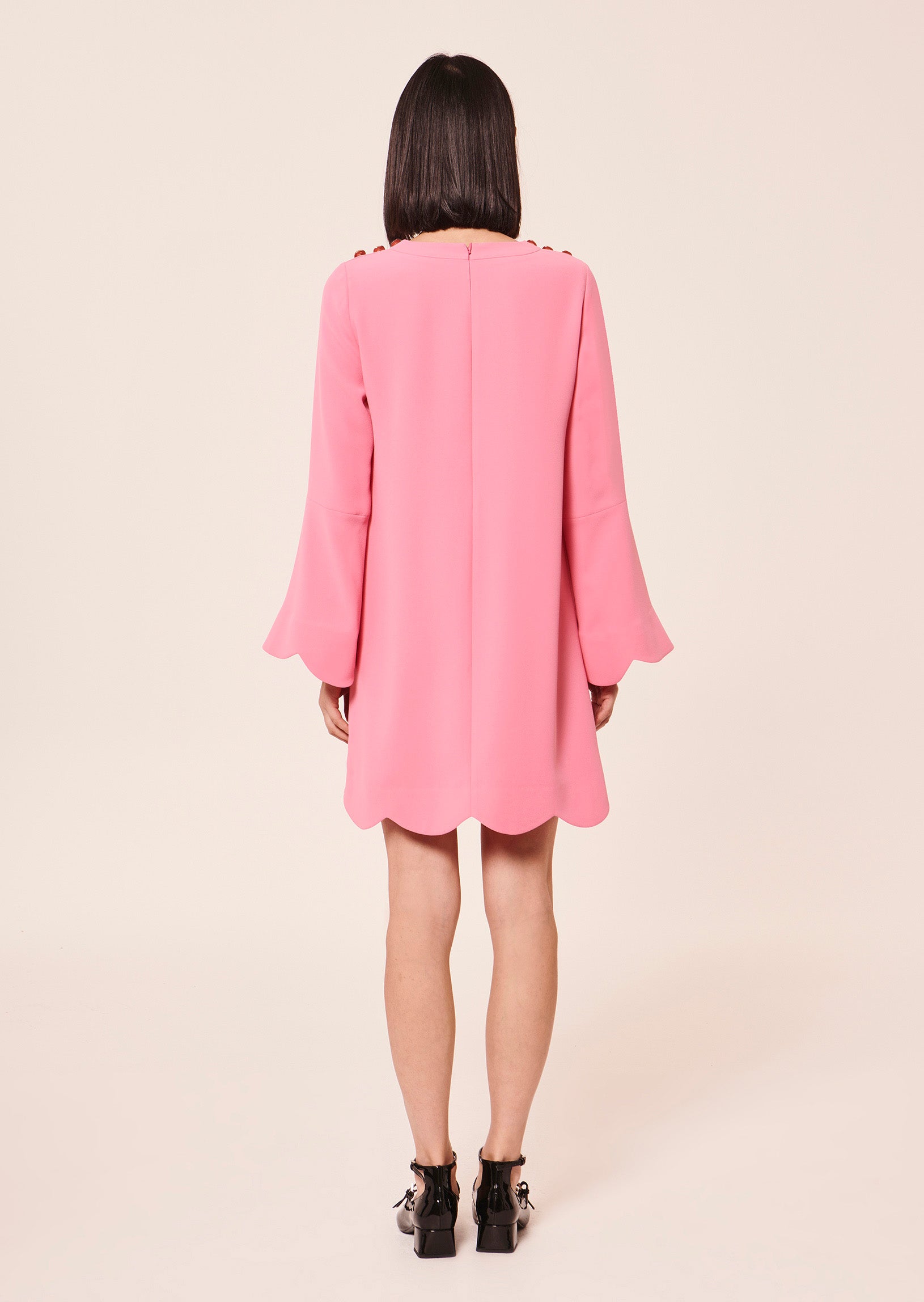 Robe Ruodana rose en crêpe Faume - seconde main