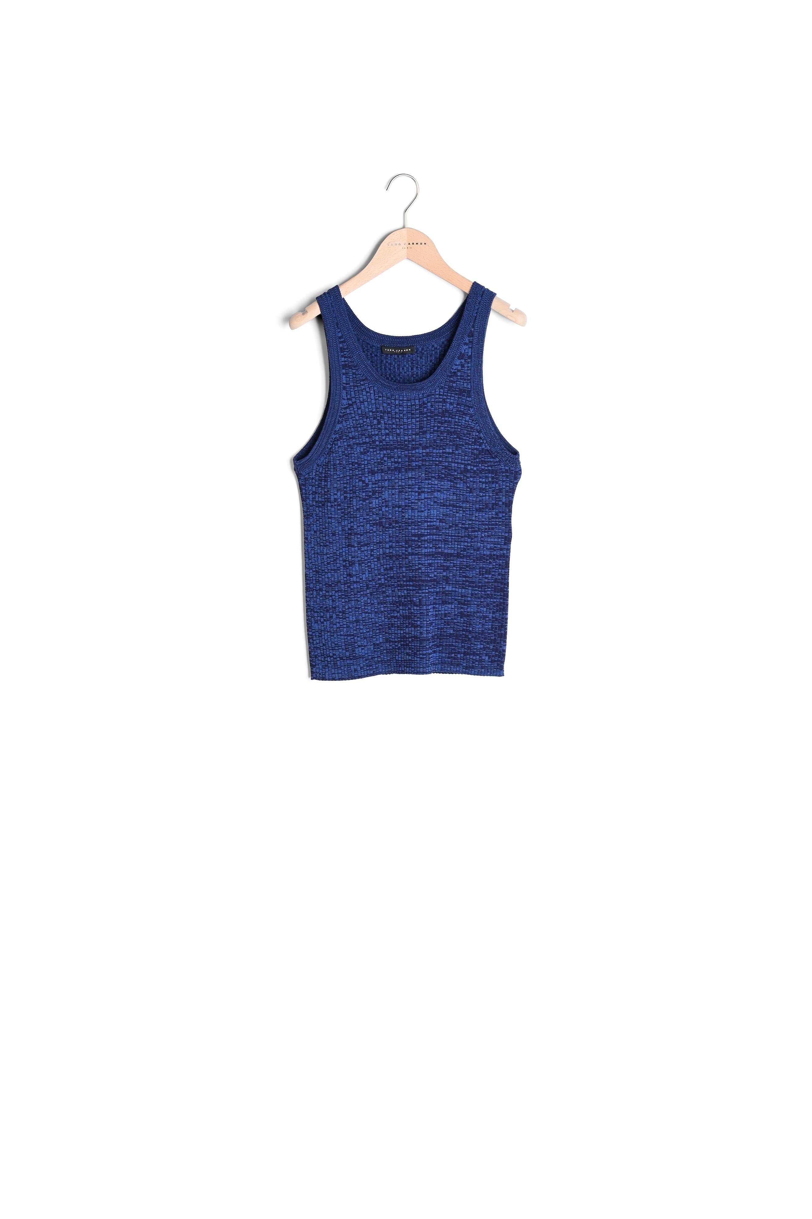 Débardeur Posh bleu chiné côtelé Faume - seconde main