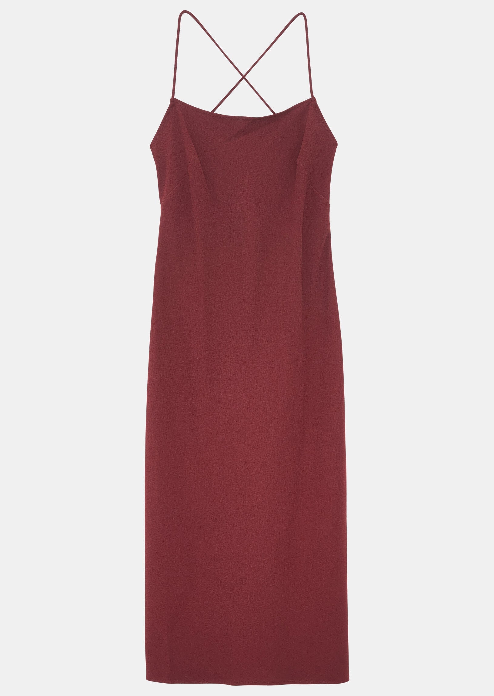 Robe Reany bordeaux en crêpe envers satin Faume - seconde main