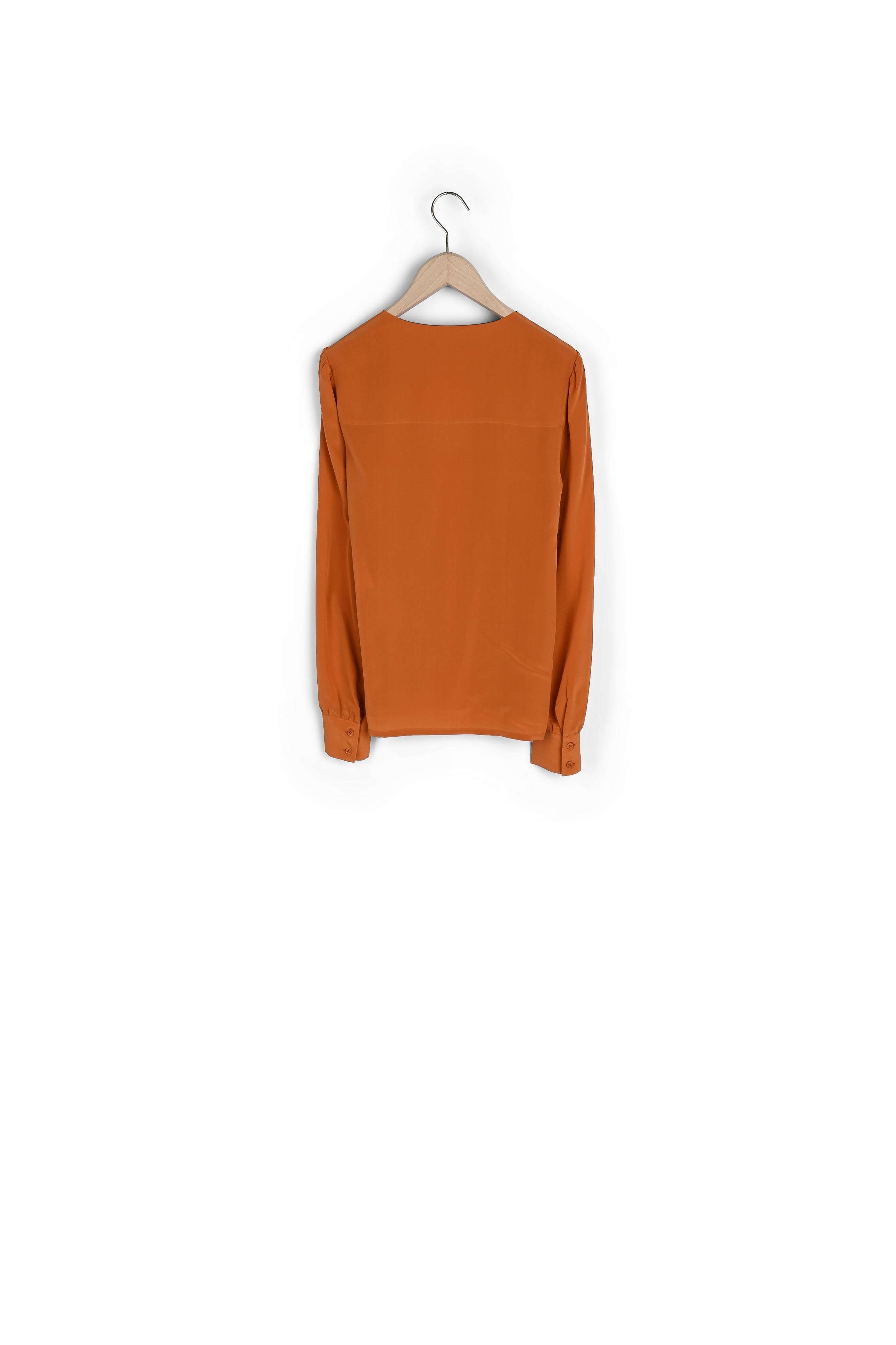 Blouse Tabene brique en crêpe de chine Faume - seconde main