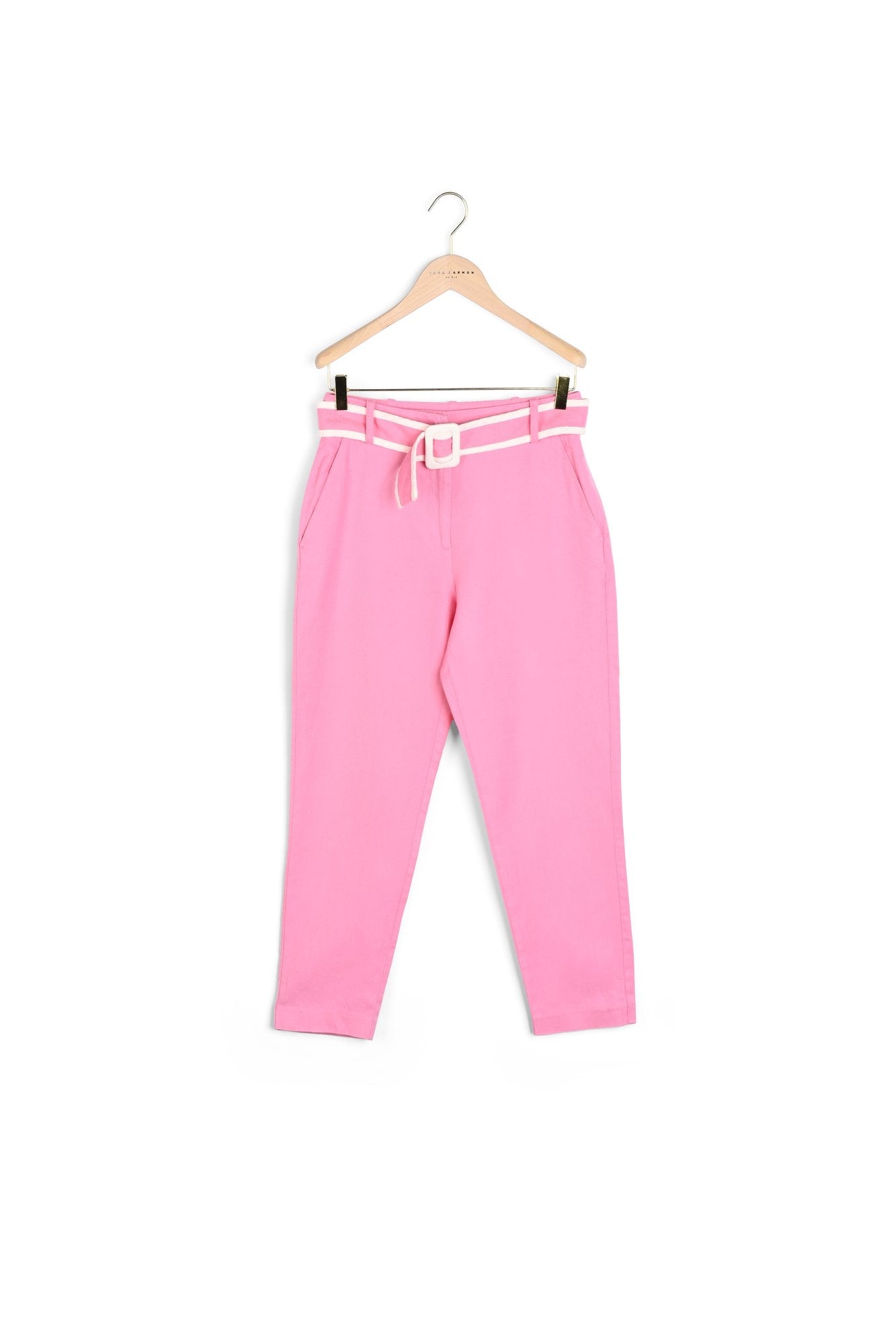 Pantalon Patricia rose en lin Faume - seconde main
