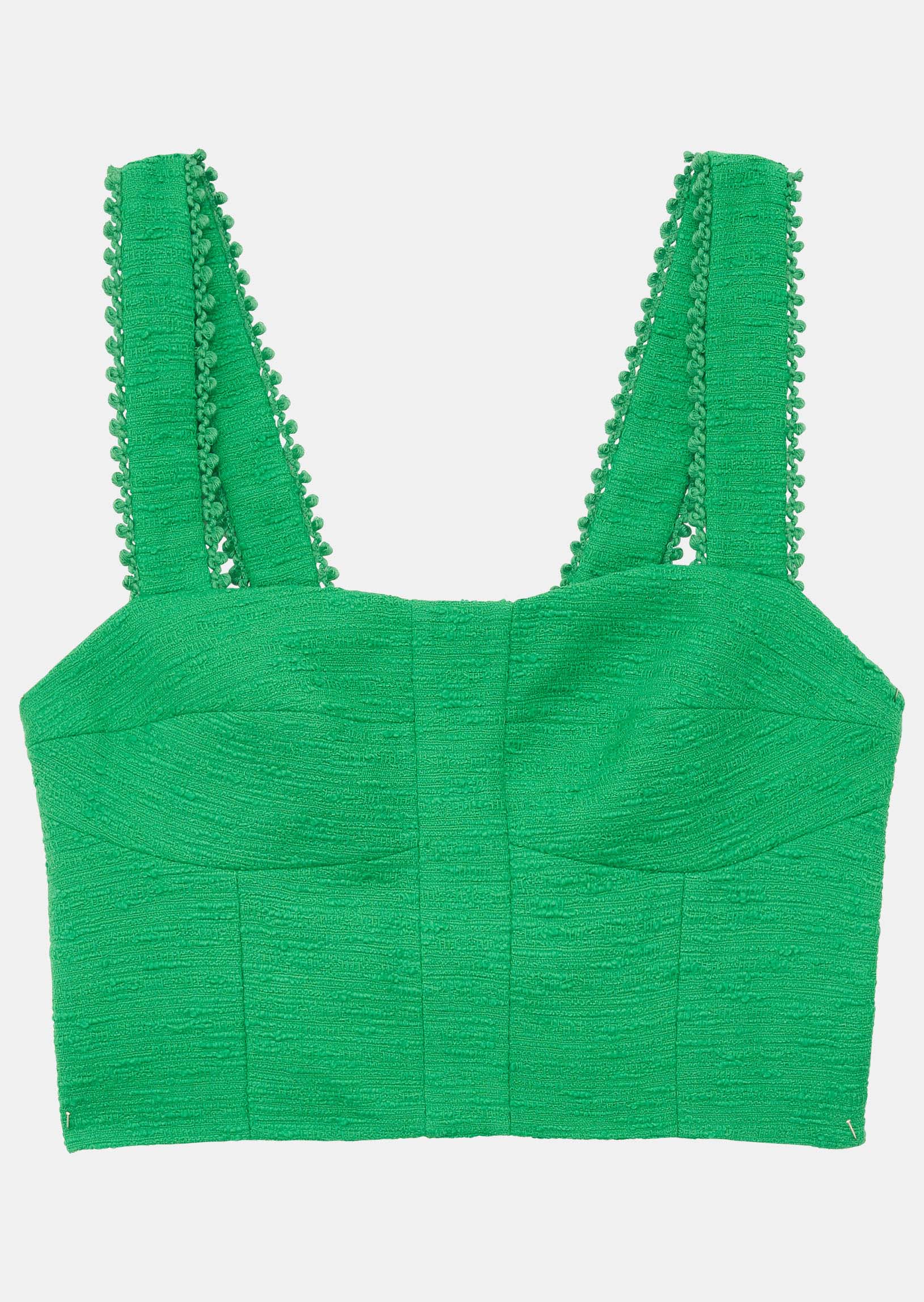 Top Tweed vert émeraude en tweed Faume - seconde main