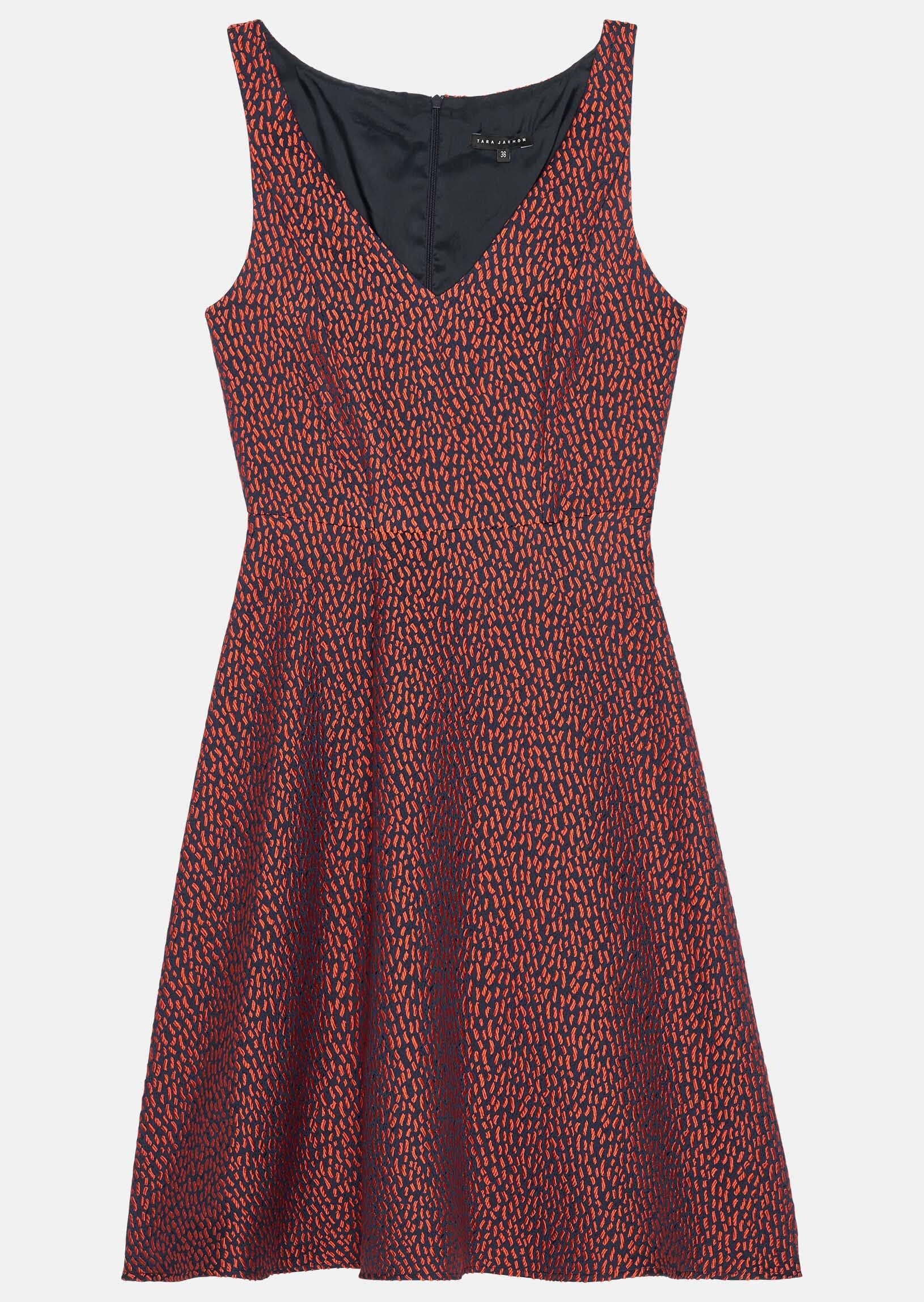 Robe courte bleu nuit en jacquard à pois Faume - seconde main