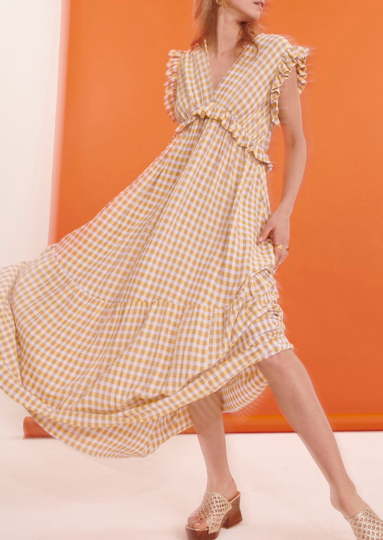 Robe Romi violette en vichy Faume - seconde main