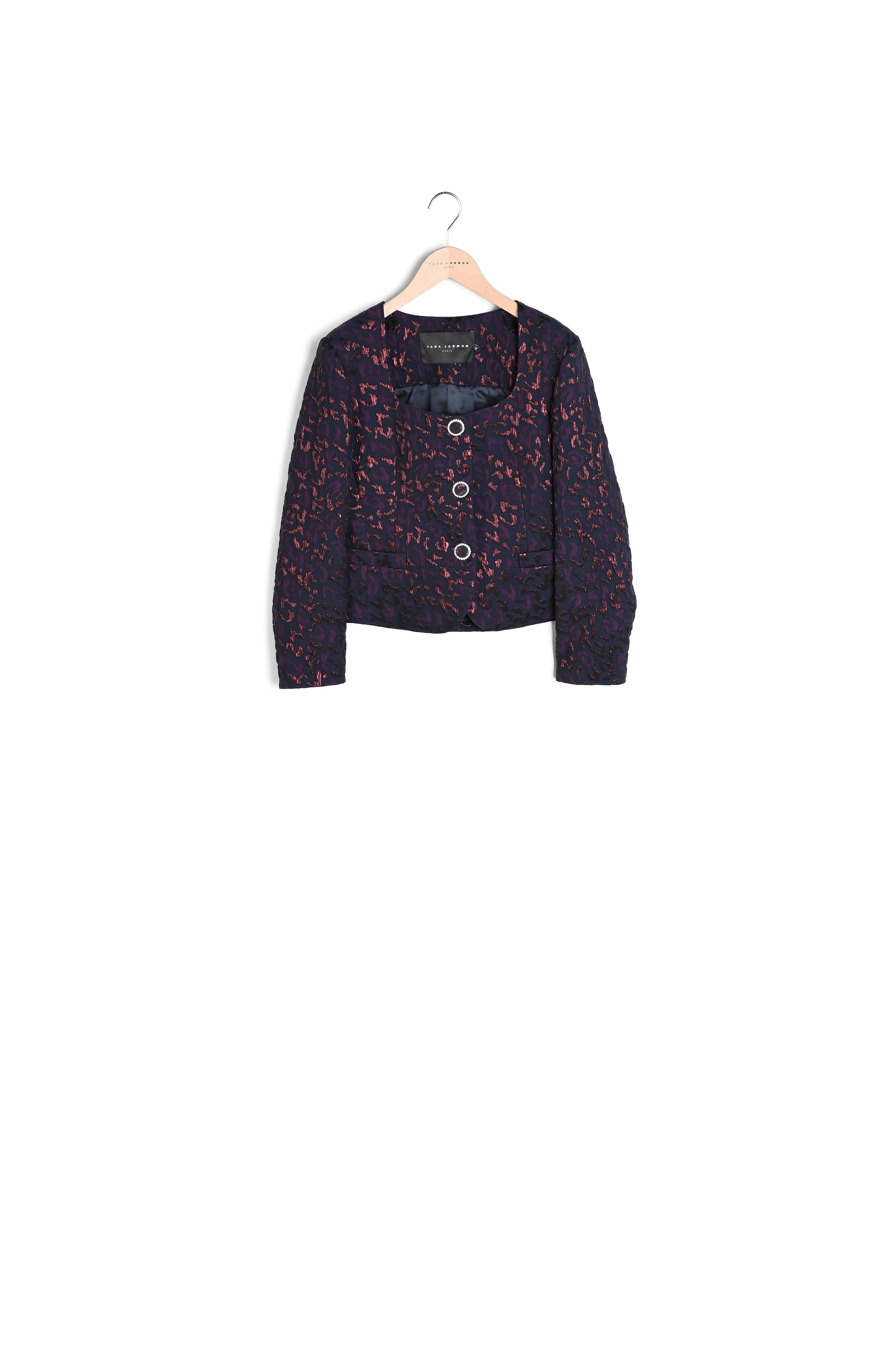 Veste Vénus en jacquard léopard lurex Faume - seconde main