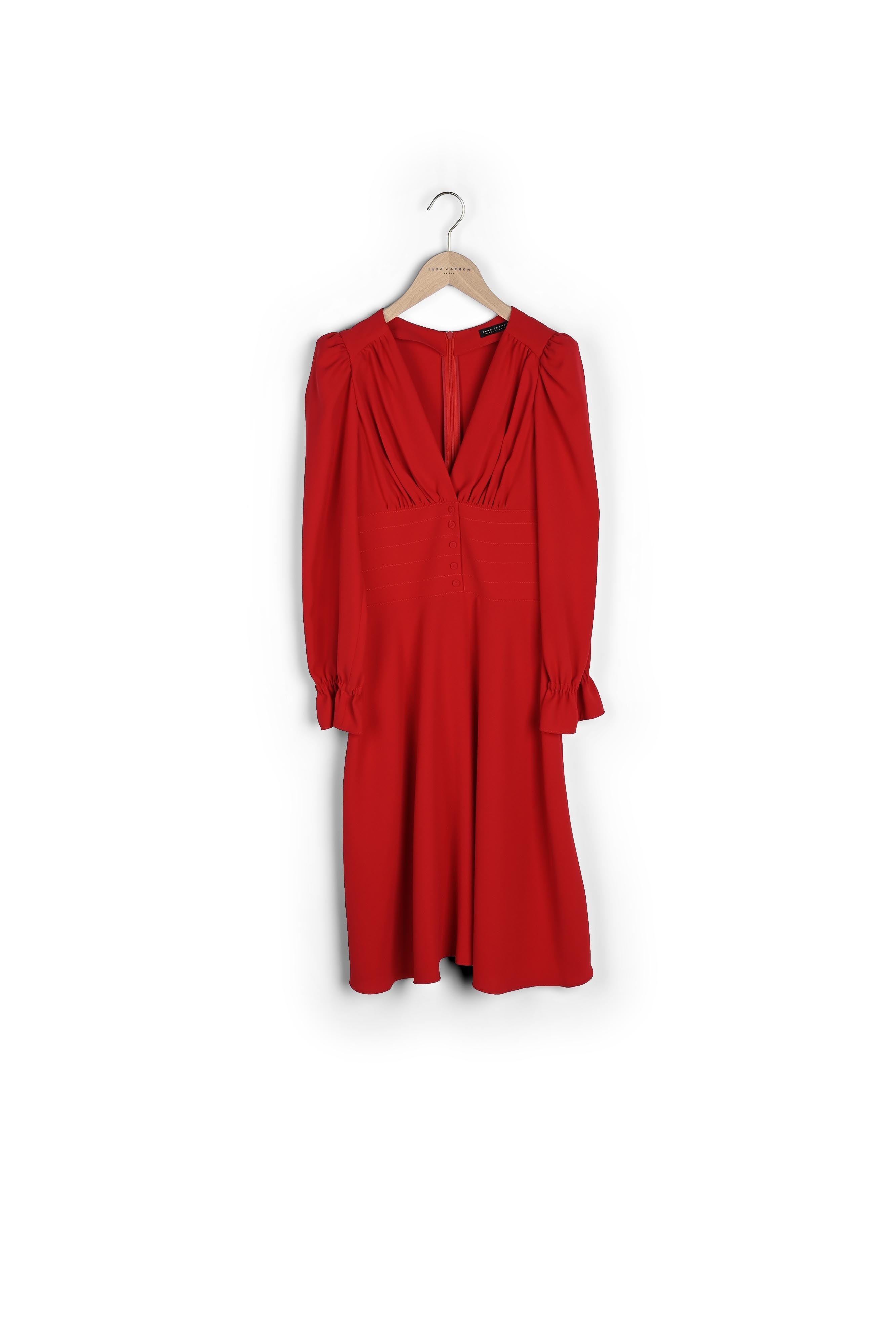 Robe Rosaria rouge en crêpe Faume - seconde main