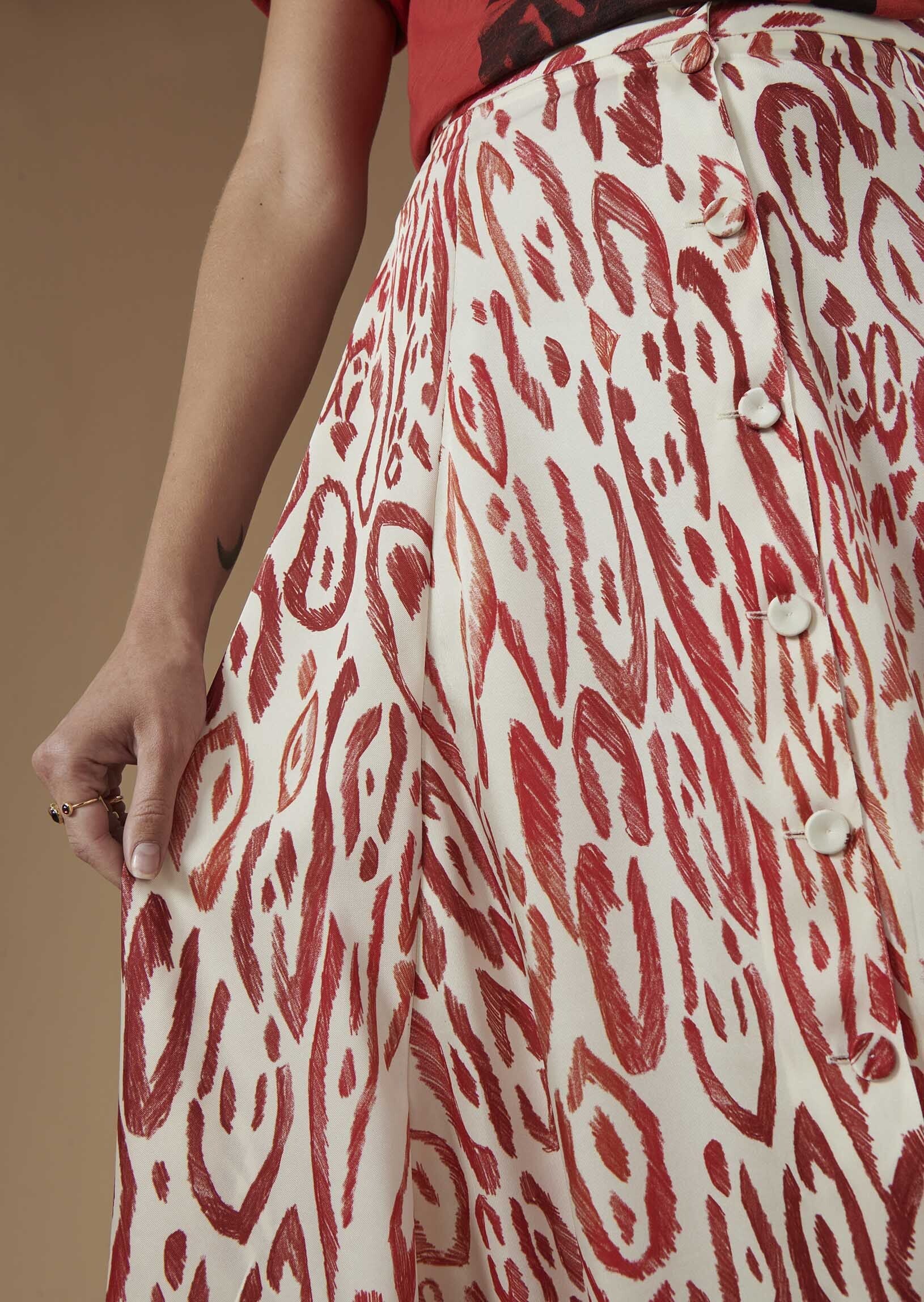 Jupe Jesta écrue imprimé graphique léopard Faume - seconde main