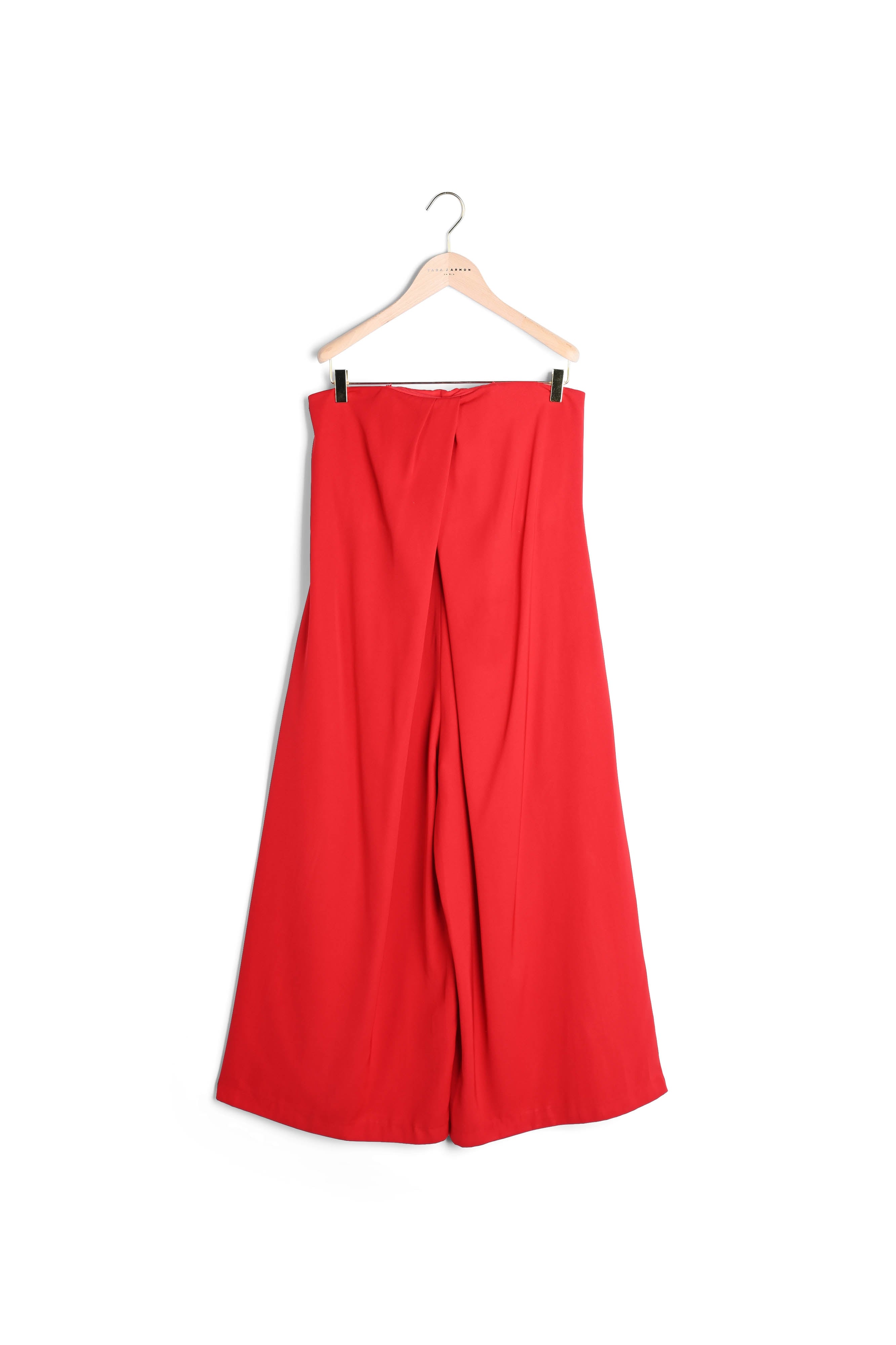 Combinaison-pantalon bustier rouge en crêpe fluide Faume - seconde main
