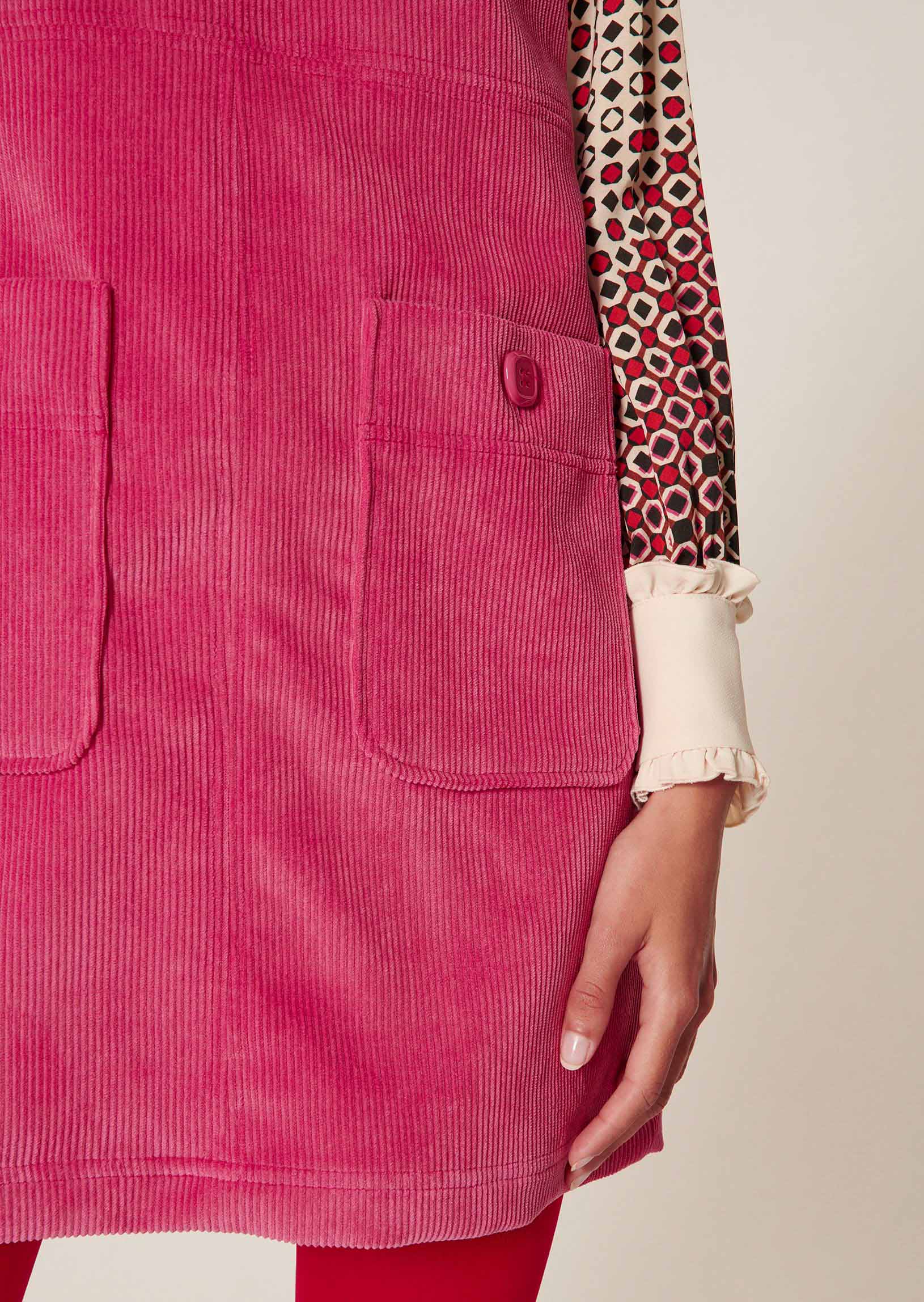 Robe Rutanie rose en velours côtelé Faume - seconde main