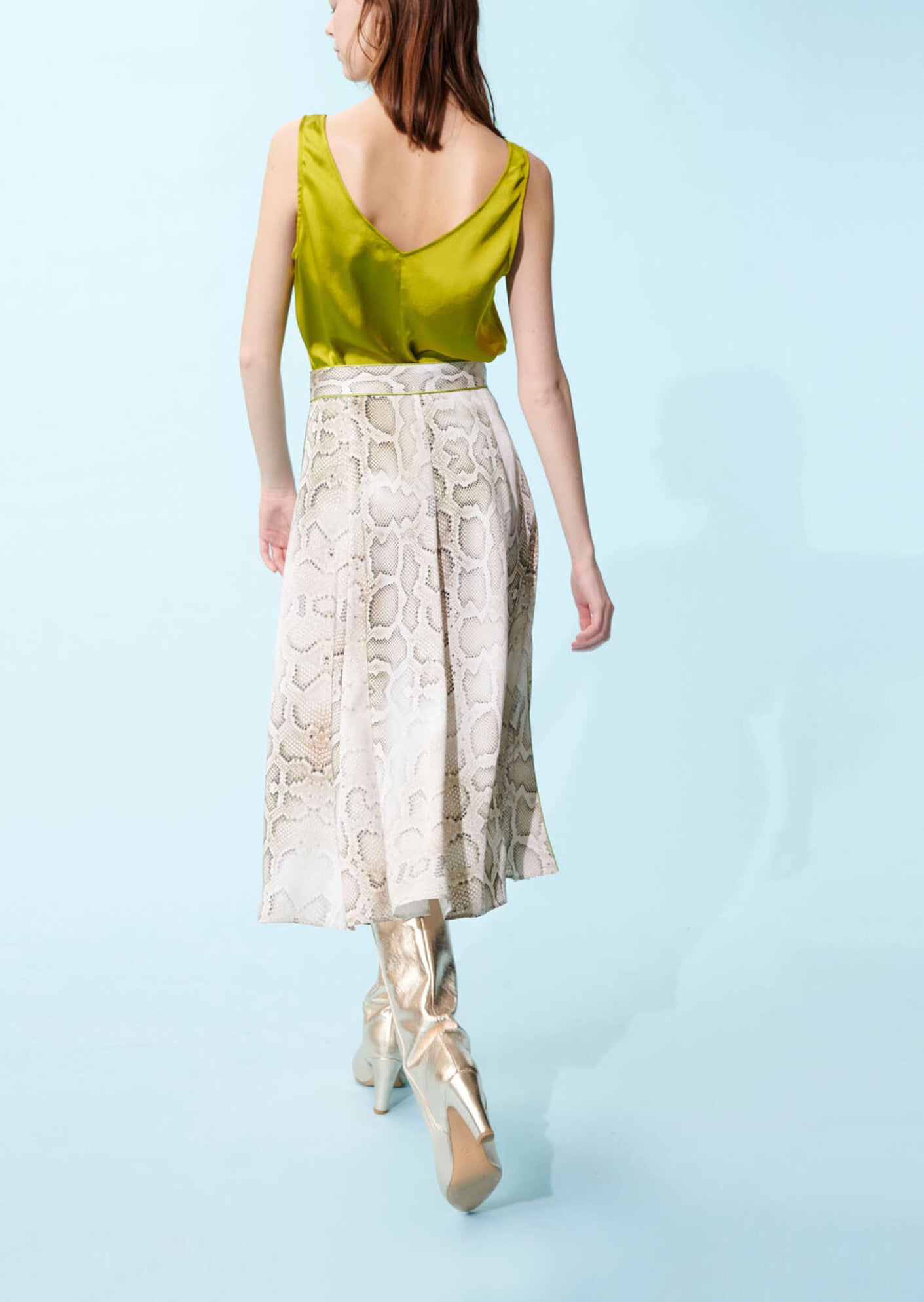 Jupe Jessa écrue imprimé python Faume - seconde main