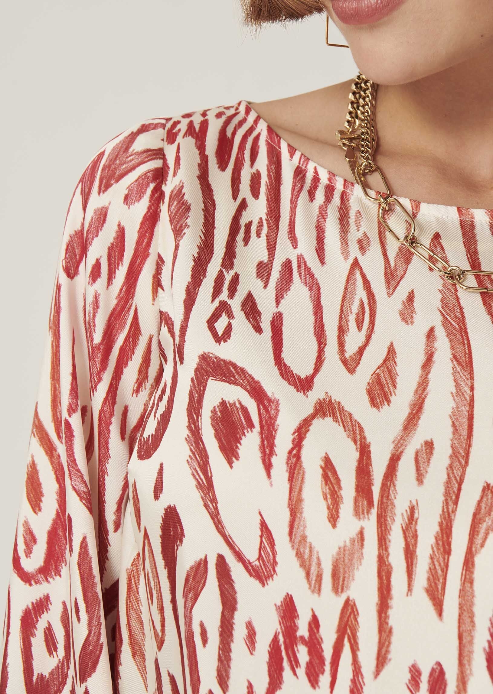 Blouse Tabeca écrue imprimé graphique léopard Faume - seconde main